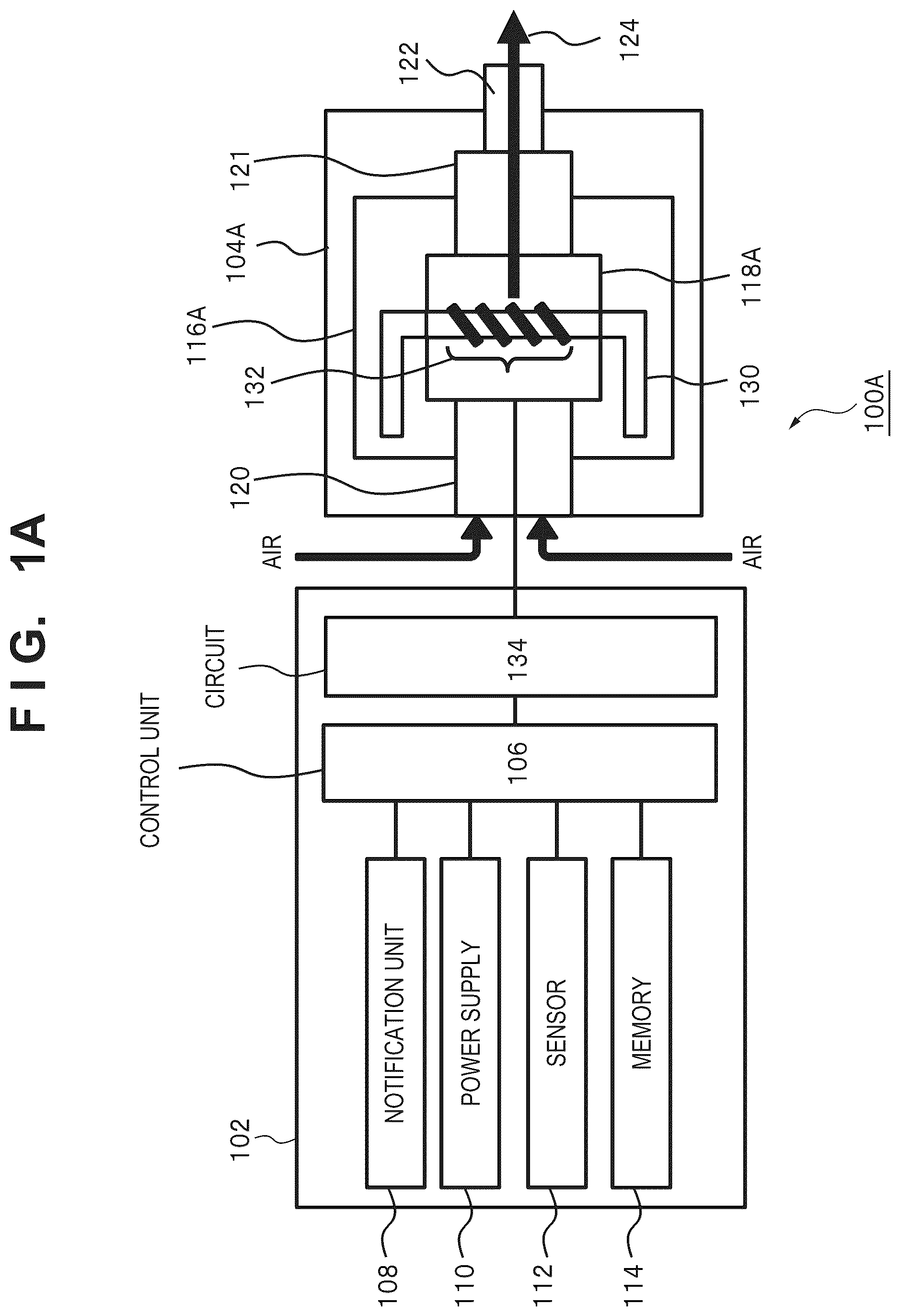 Patent US12396487 — Control device for aerosol inhalation device and aerosol inhalation device — Figure 1