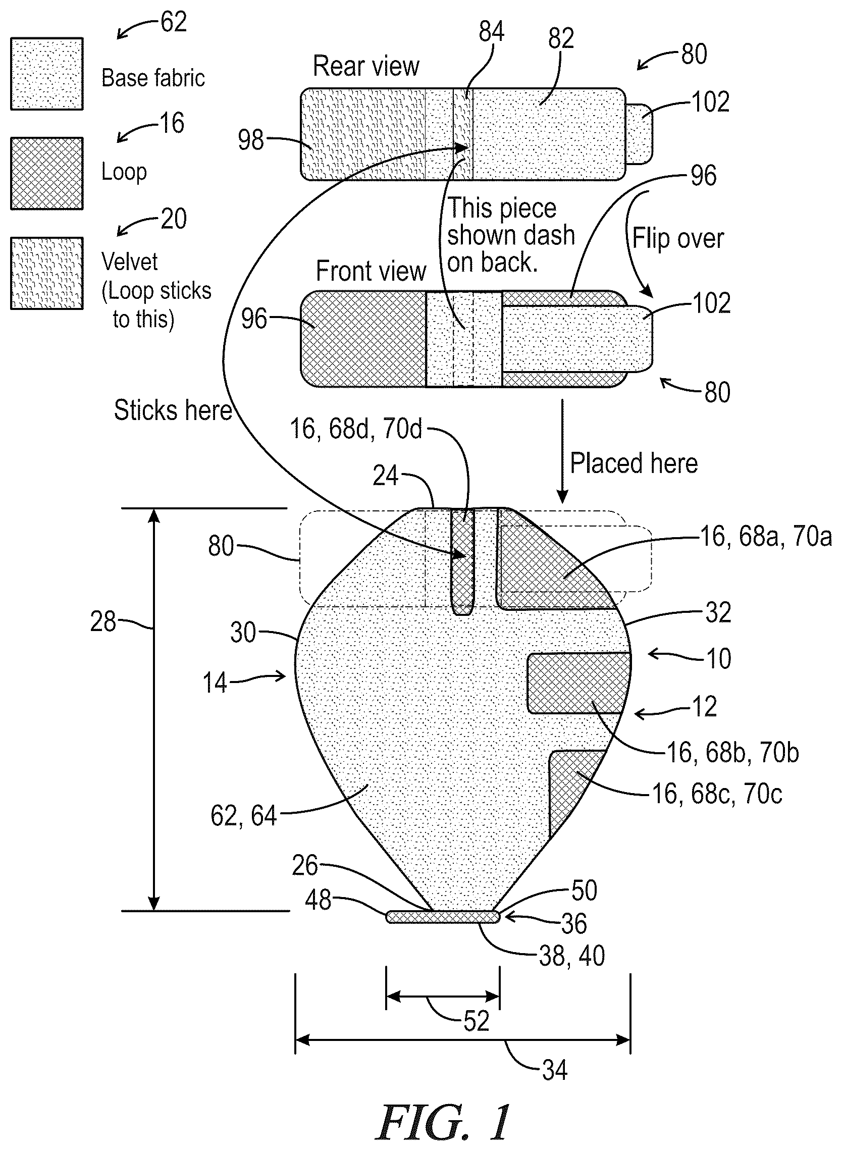 Patent US12396493 — Swaddle blanket — Figure 1