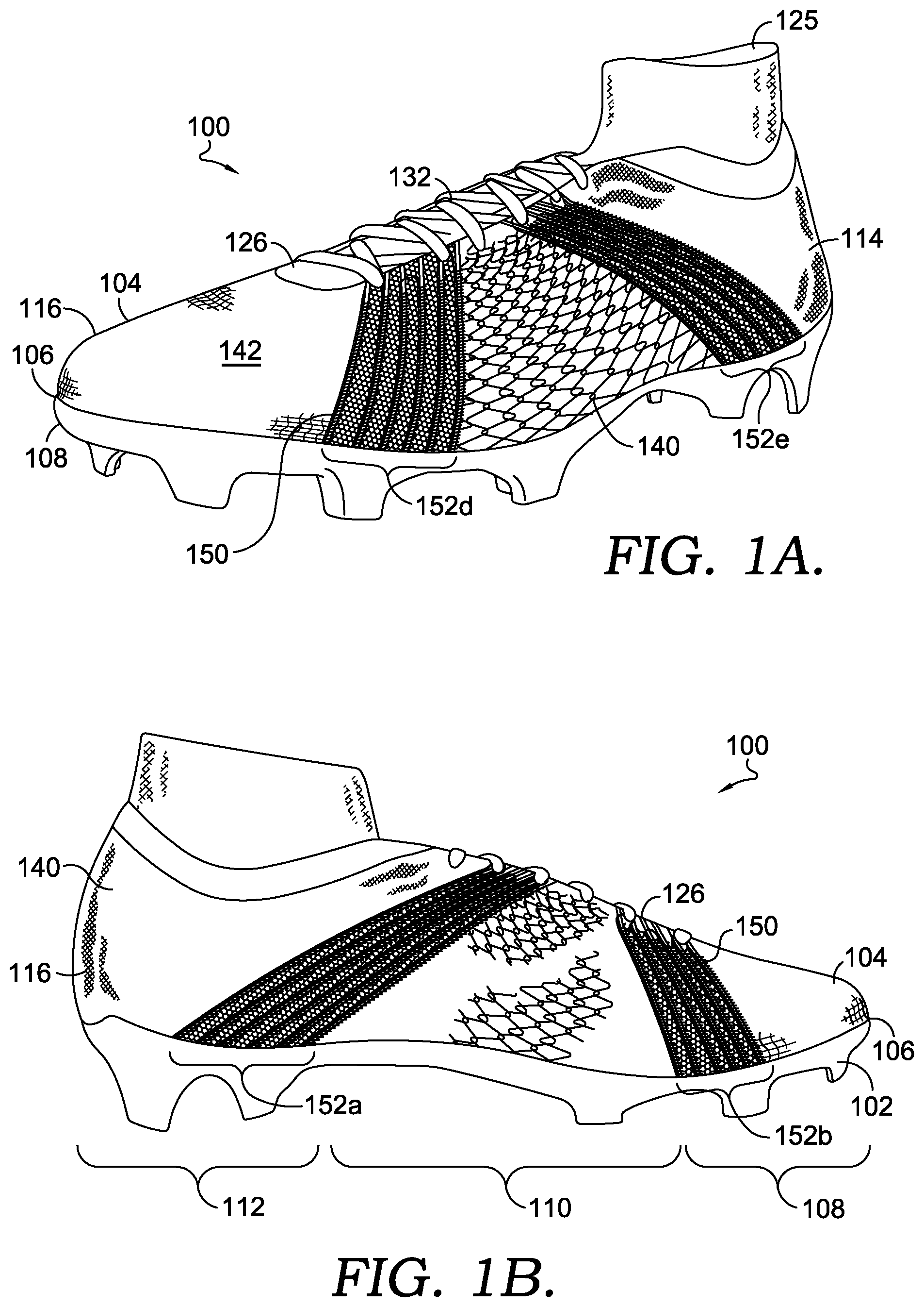 Patent US12396512 Figure 1 – Articles of footwear with knitted components and methods of manufacturing the same