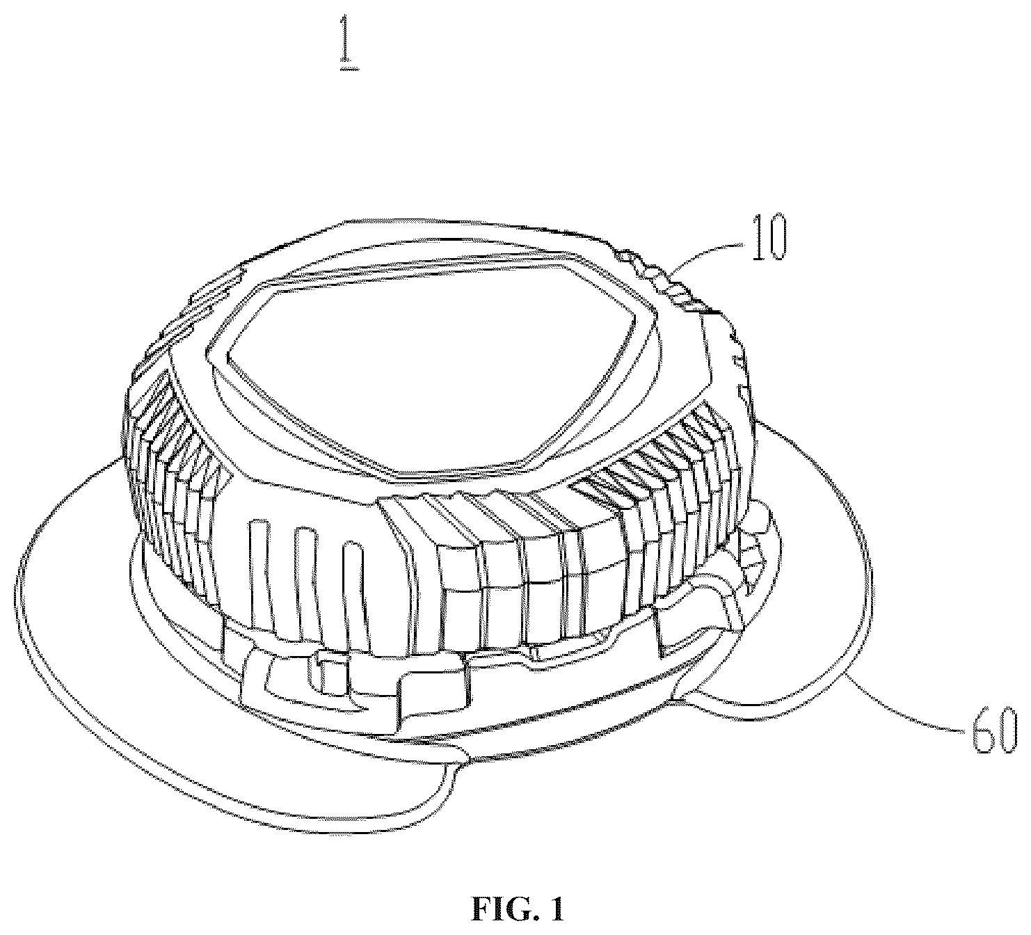 Patent US12396519 — Pawl disc, lace tightening and loosening device, wearable clothing, and storage device — Figure 1