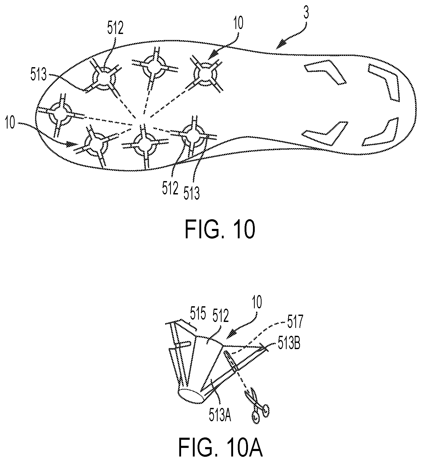 Patent US12396522 Figure 6 – Deflectable cleat system for footwear