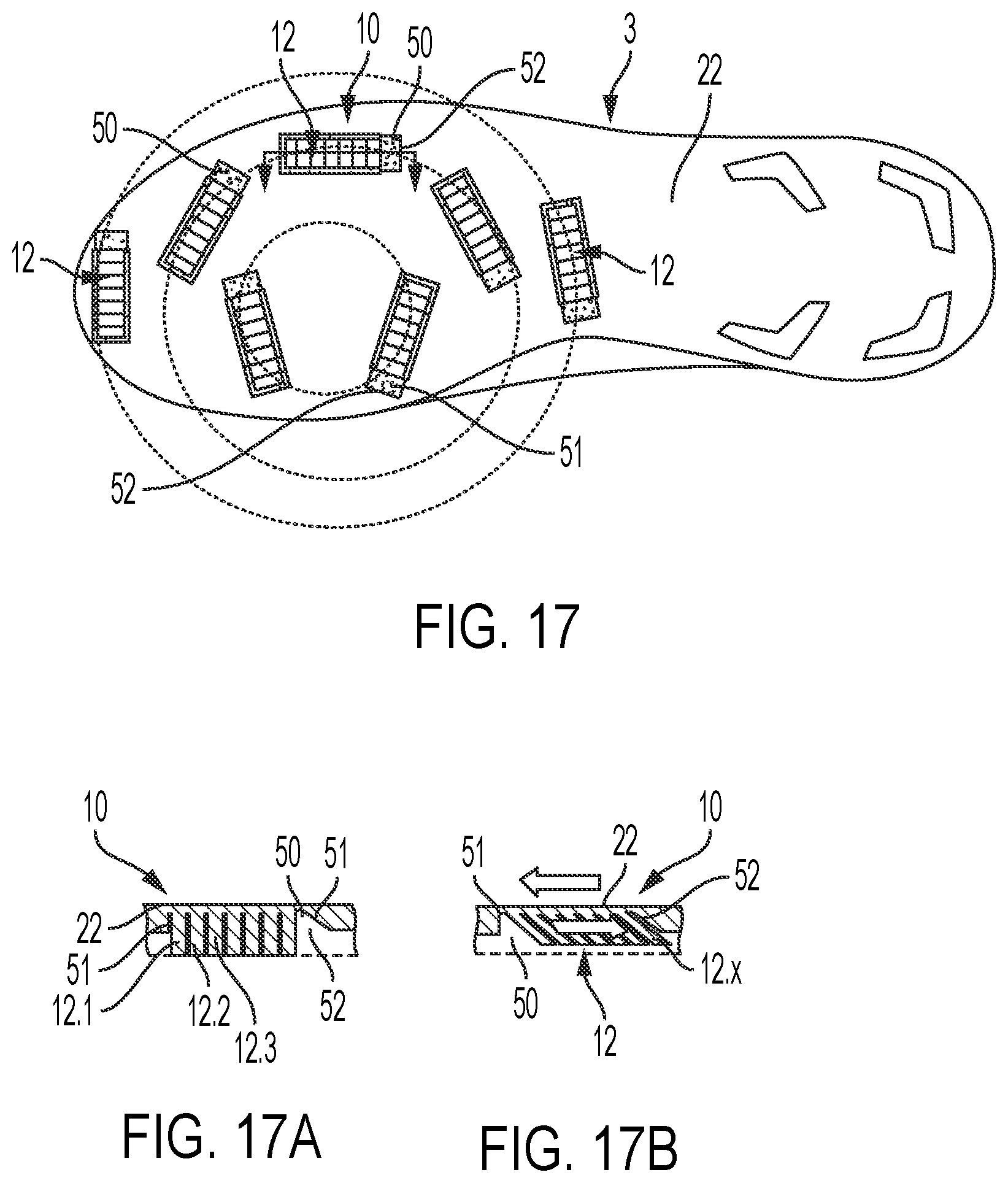 Patent US12396523 Figure 13 – Deflectable cleat system for footwear