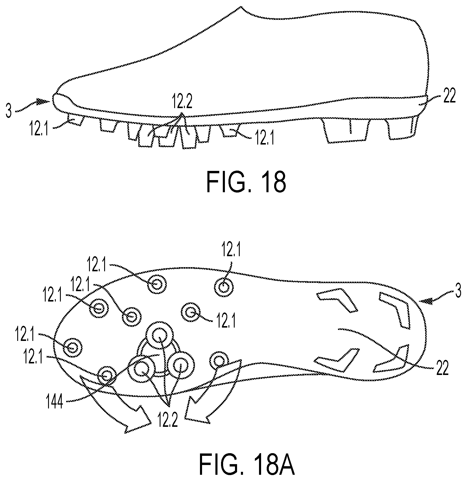 Patent US12396523 Figure 14 – Deflectable cleat system for footwear