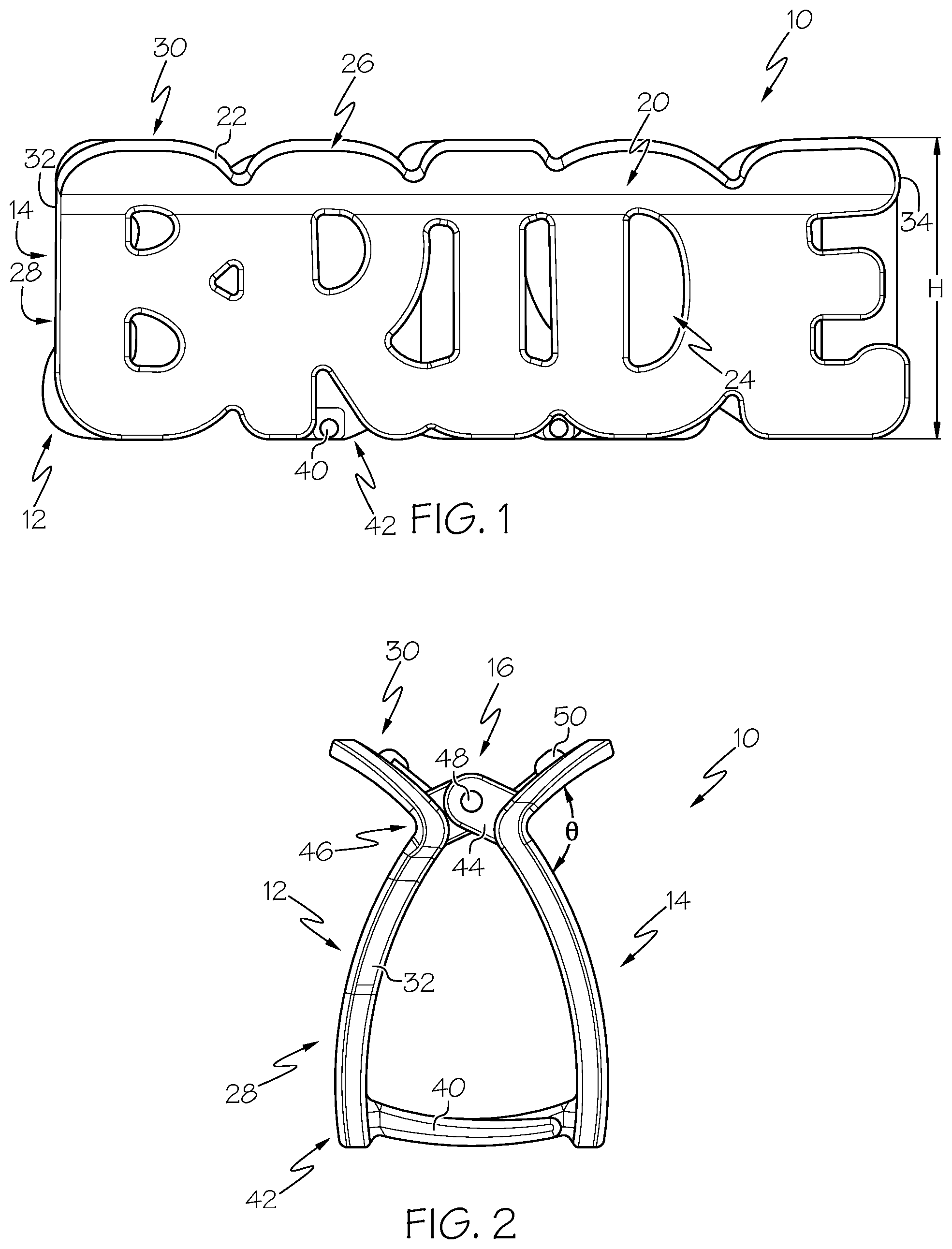 Patent US12396539 — Hair claw clips having jaw bodies formed with indicia portions and methods of forming hair claw clips having indicia portions — Figure 1