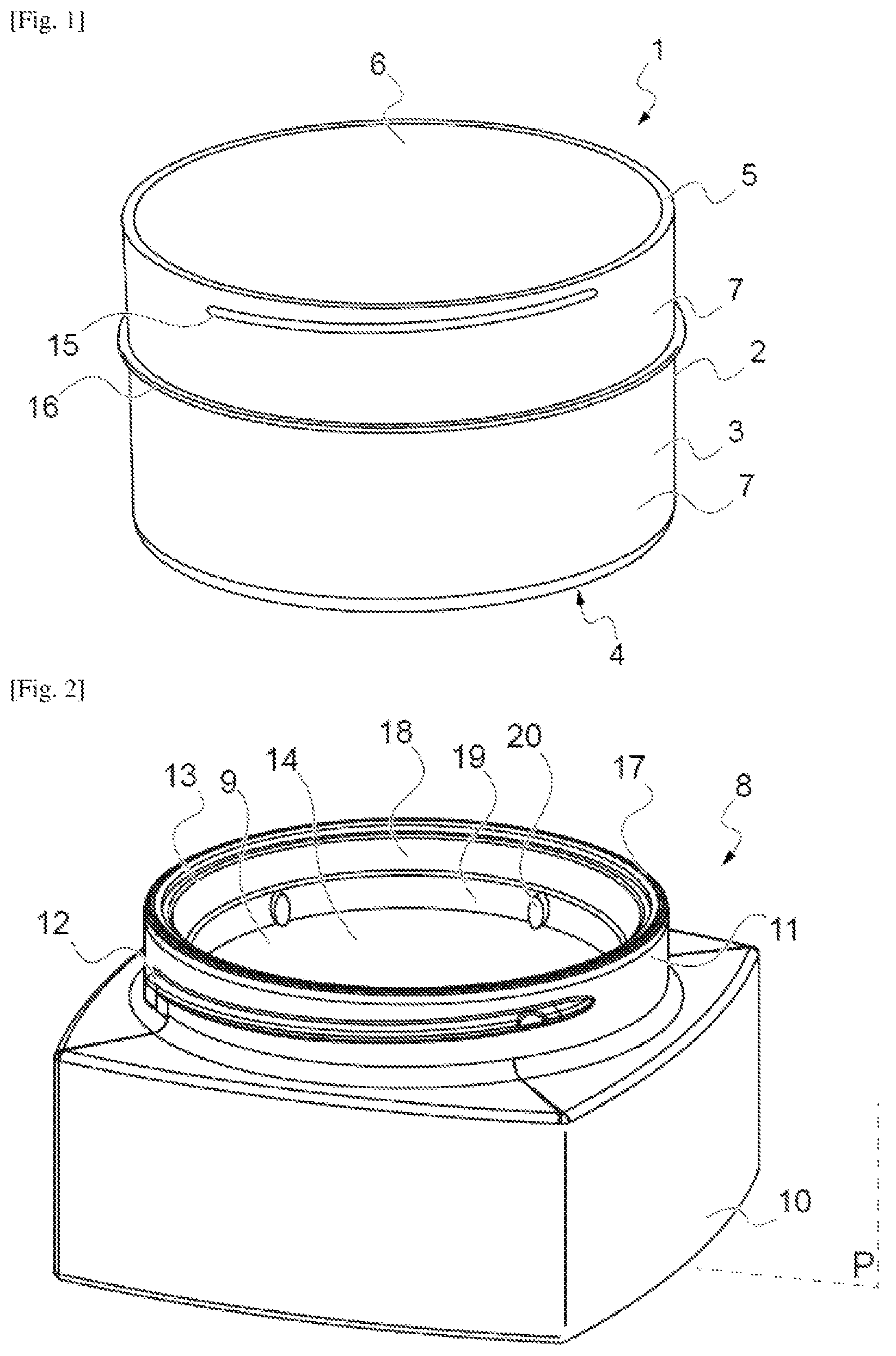 Patent US12396541 — Casing for a refillable container device for cosmetic product and associated container device — Figure 1