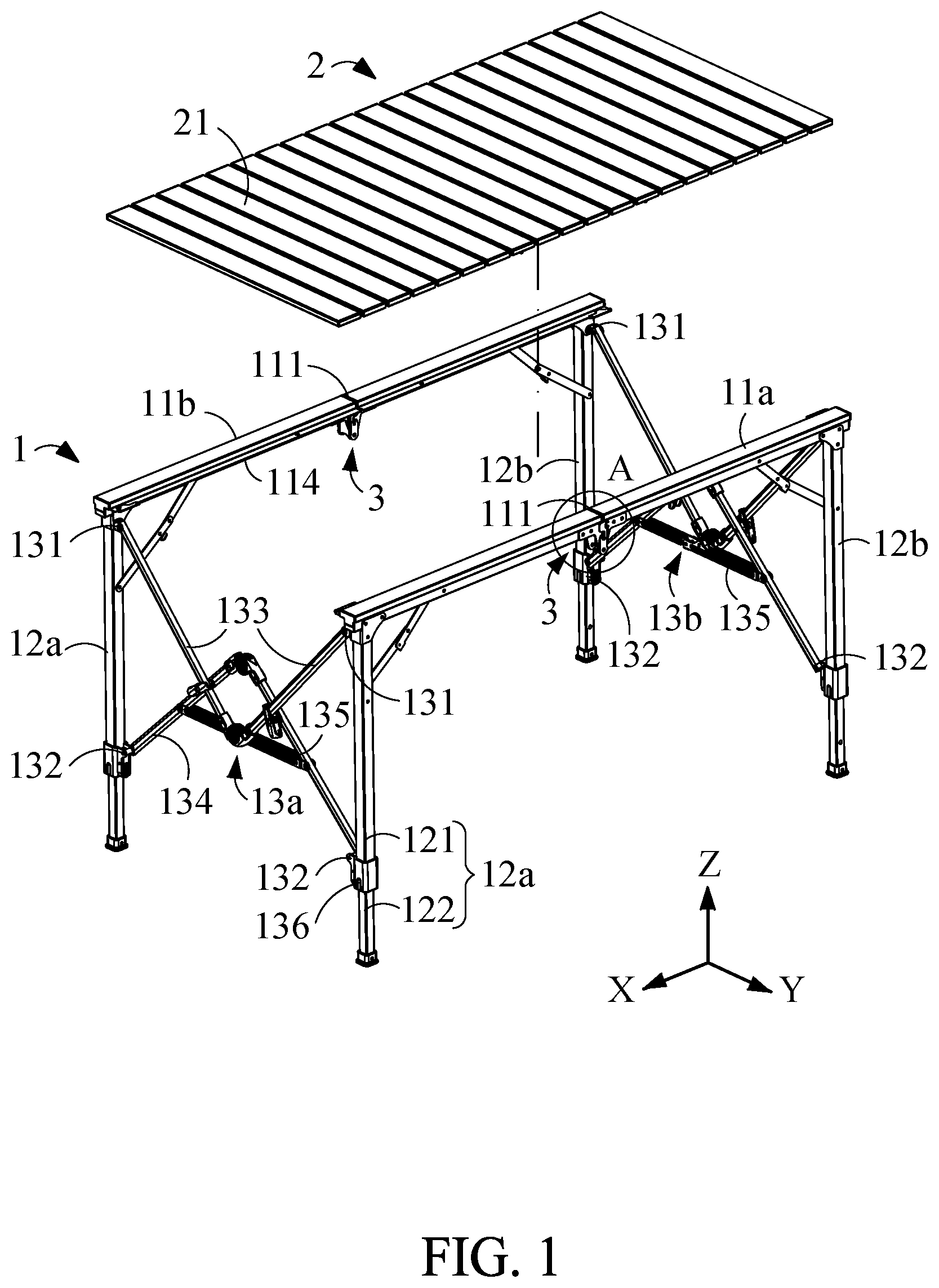 Patent US12396551 — Folding table — Figure 1