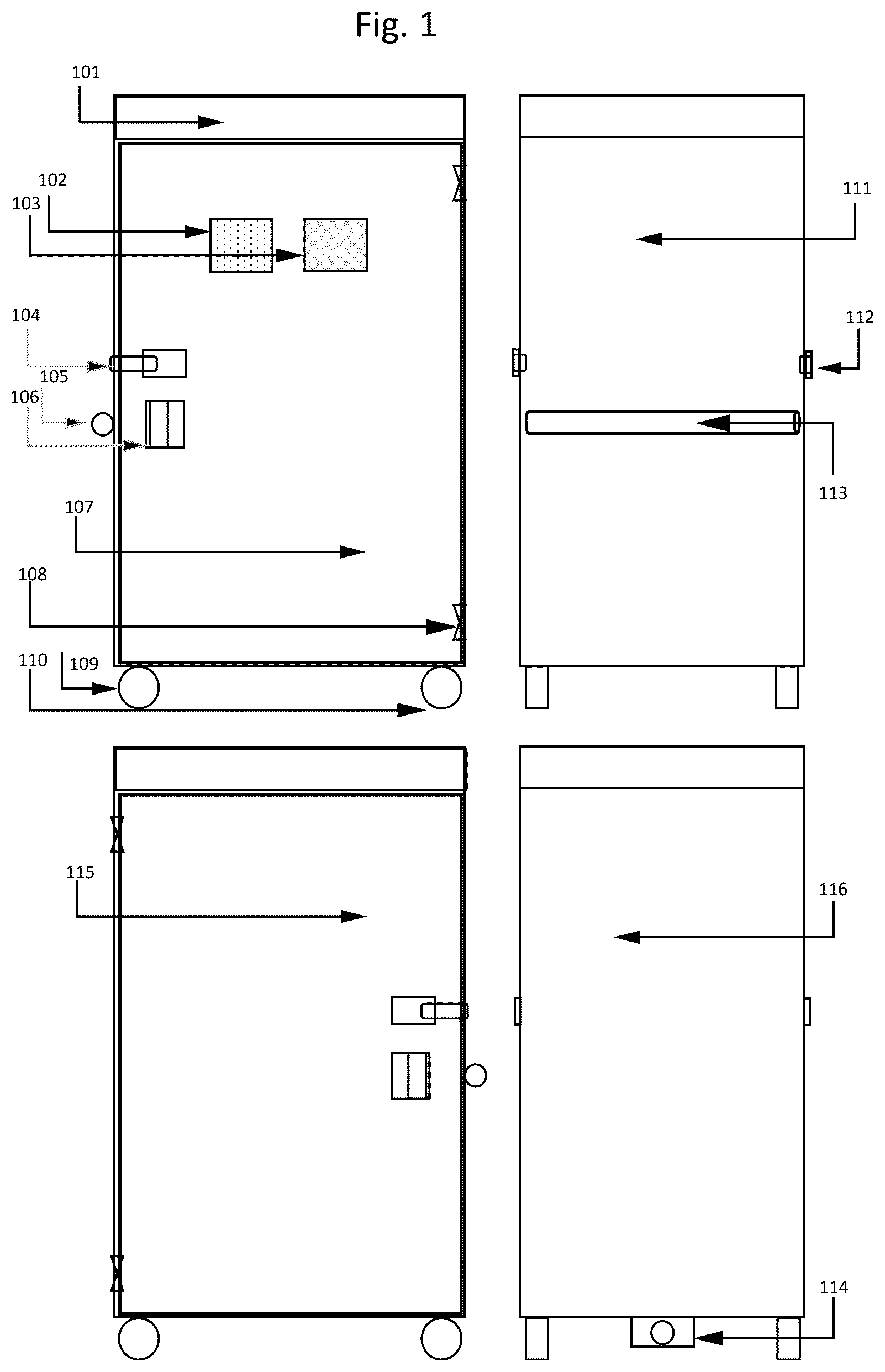 Patent US12396554 — Equipment disinfection cabinet — Figure 1