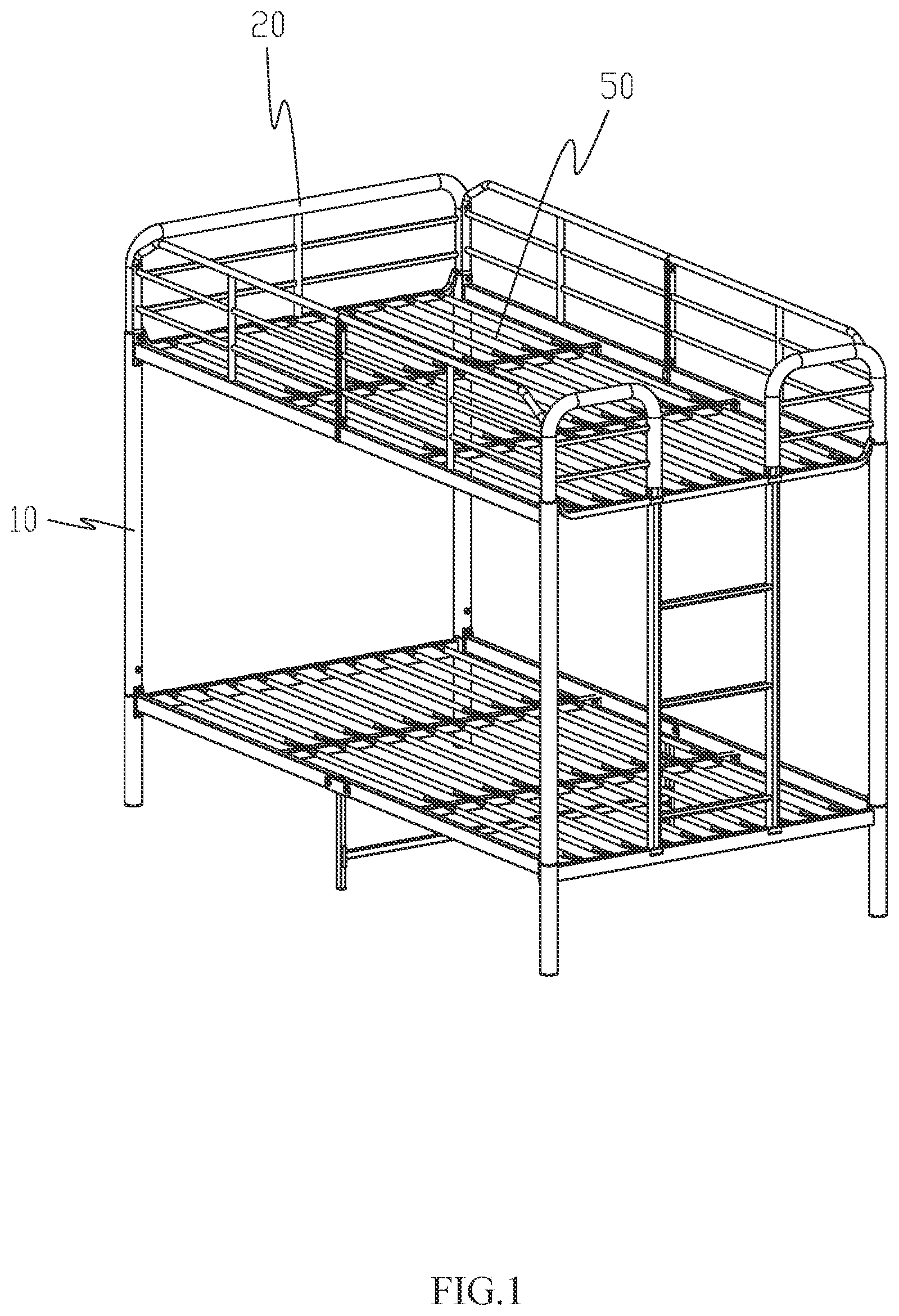 Patent US12396568 — Assembly structure for bed column and bed guard — Figure 1
