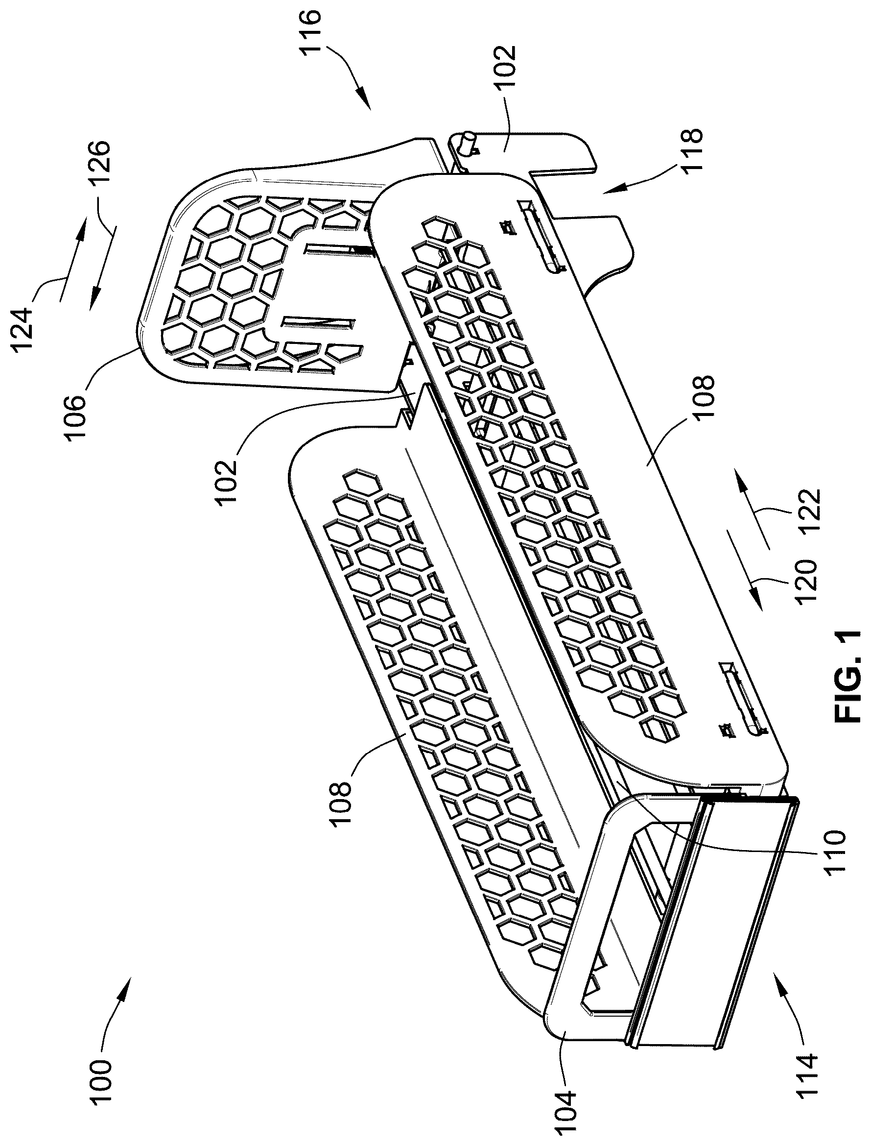 Patent US12396573 Figure 1 – Retail merchandise tray