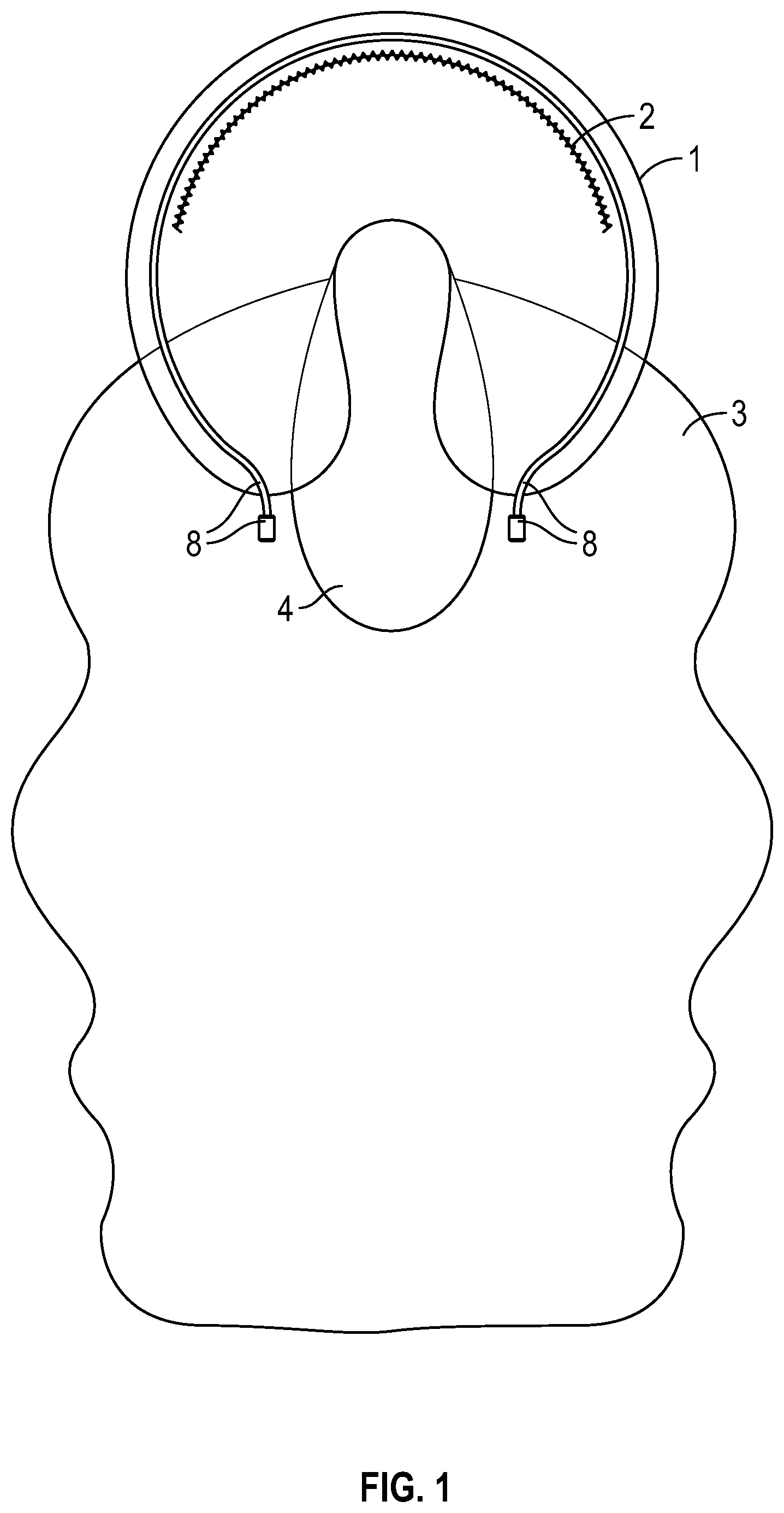 Patent US12396579 — Travel neck pillow with attached blanket and lights — Figure 1