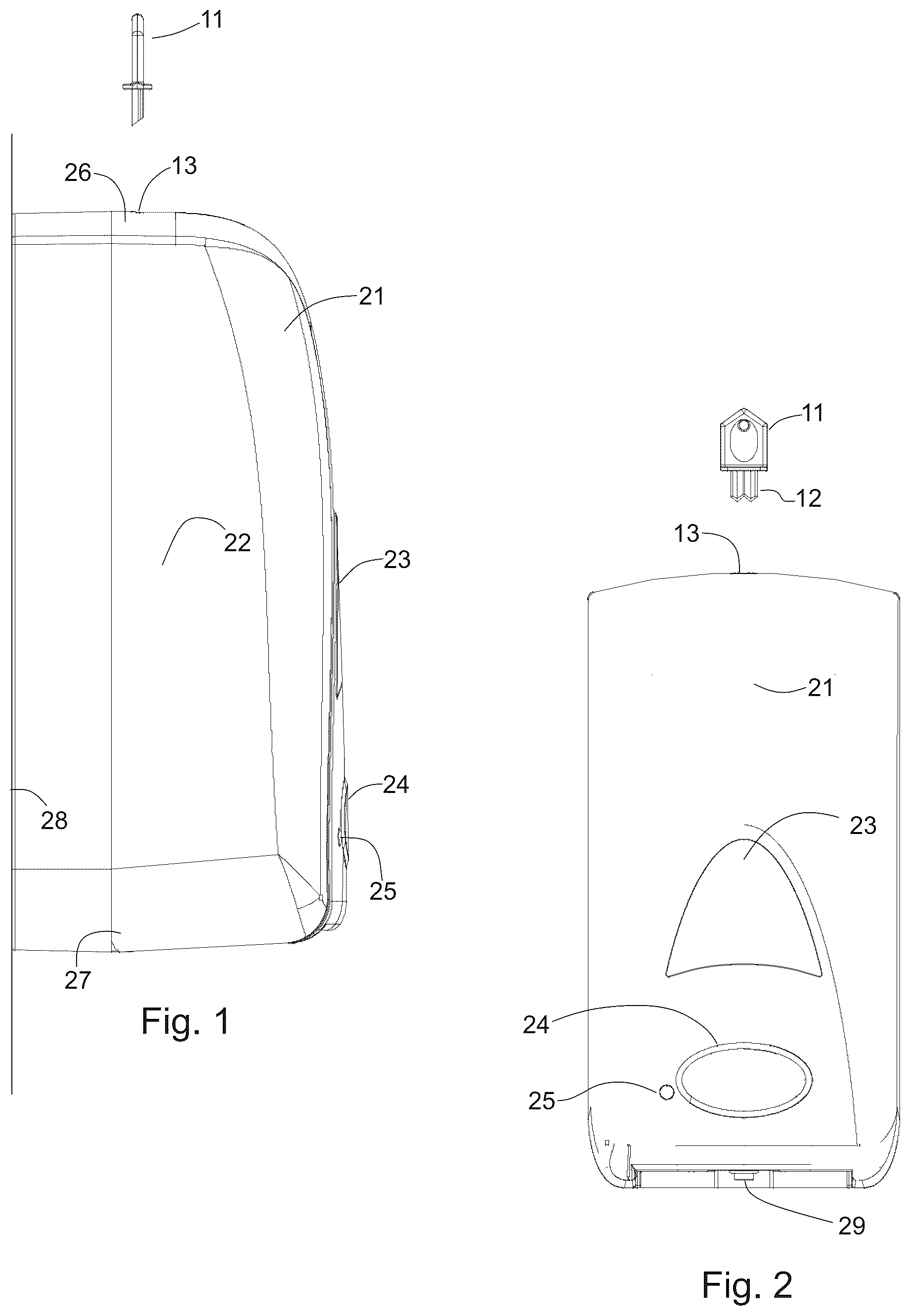 Patent US12396599 — Wall mount dispenser — Figure 1