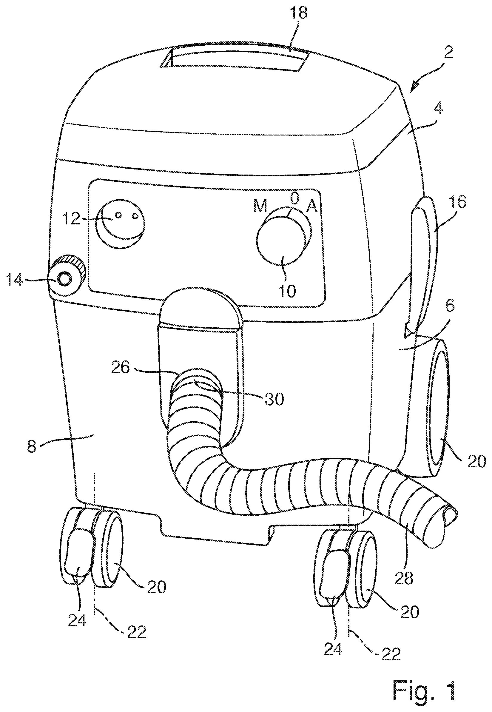 Patent US12396605 — Pneumatic tube or hose for releasable airtight connection to a pneumatic port and respective pneumatic port — Figure 1
