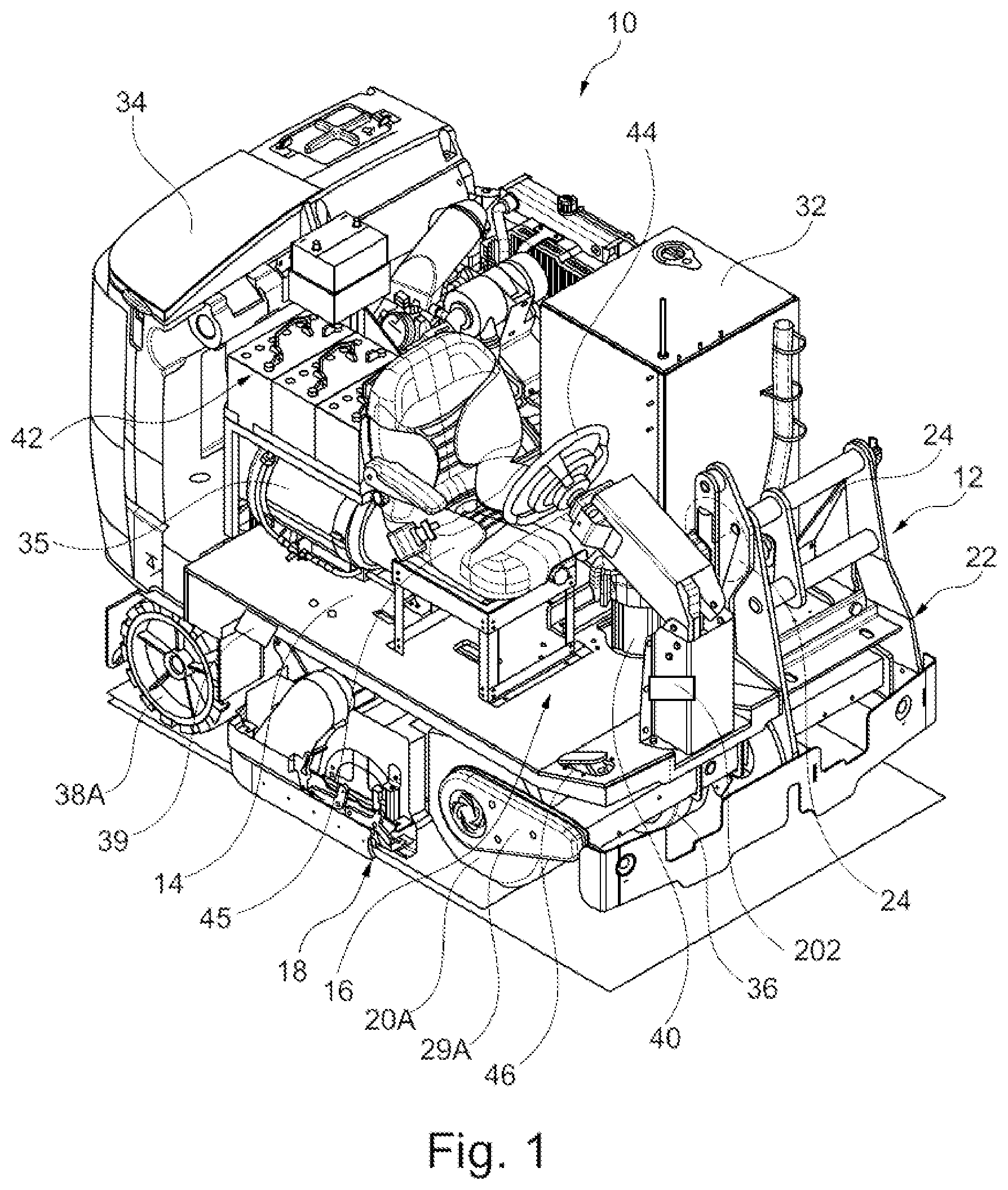Patent US12396611 — High-dump hopper for floor cleaning machine and method for cleaning a floor — Figure 1