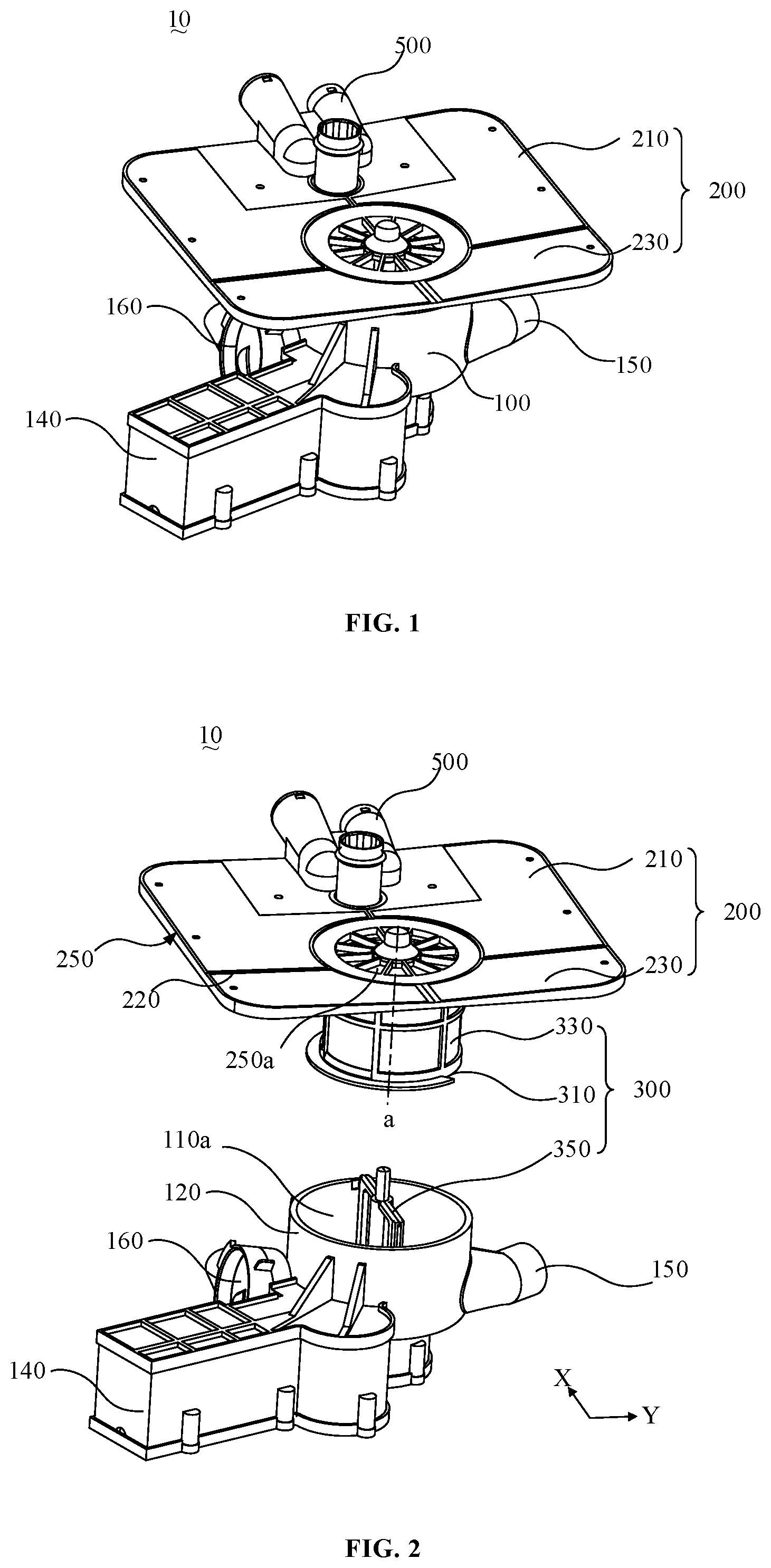 Patent US12396614 Figure 1 – Tableware washing apparatus and filtering device thereof