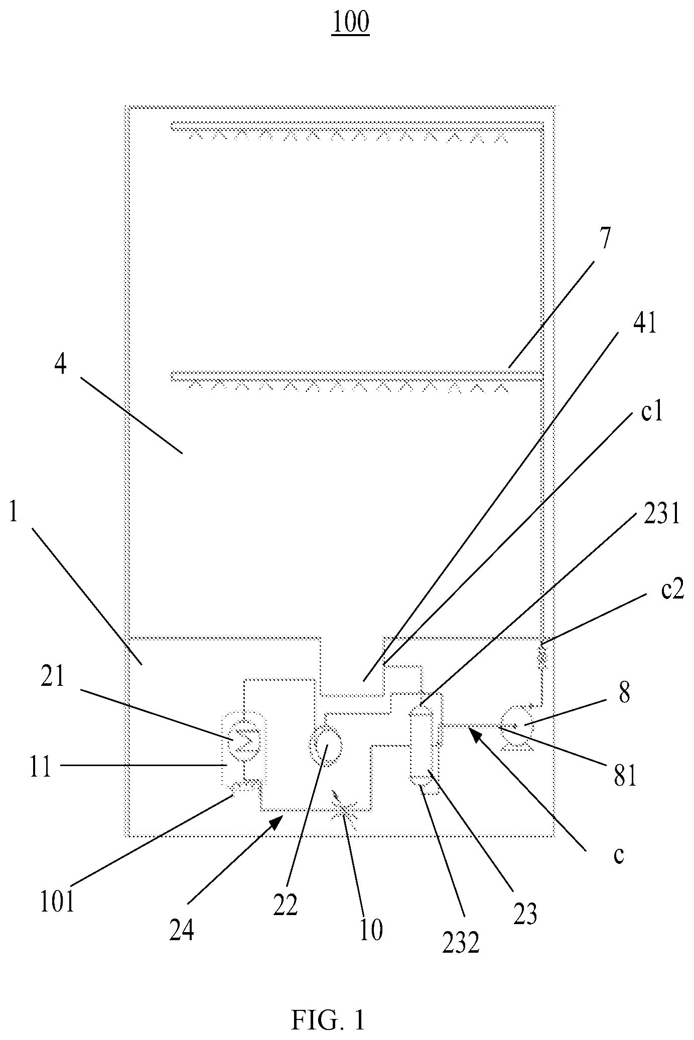 Patent US12396615 — Heat pump dishwasher — Figure 1