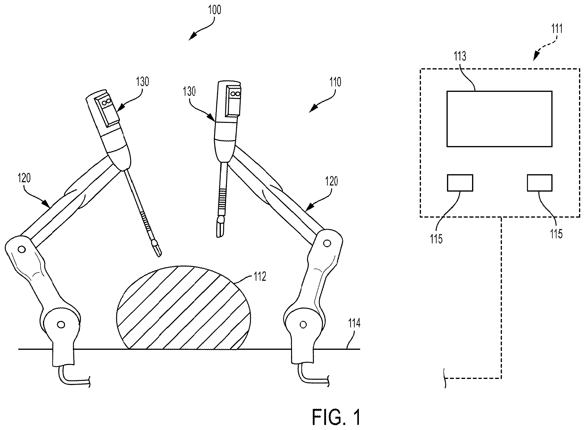 Patent US12396631 — Robotic surgical system with virtual control panel for tool actuation — Figure 1
