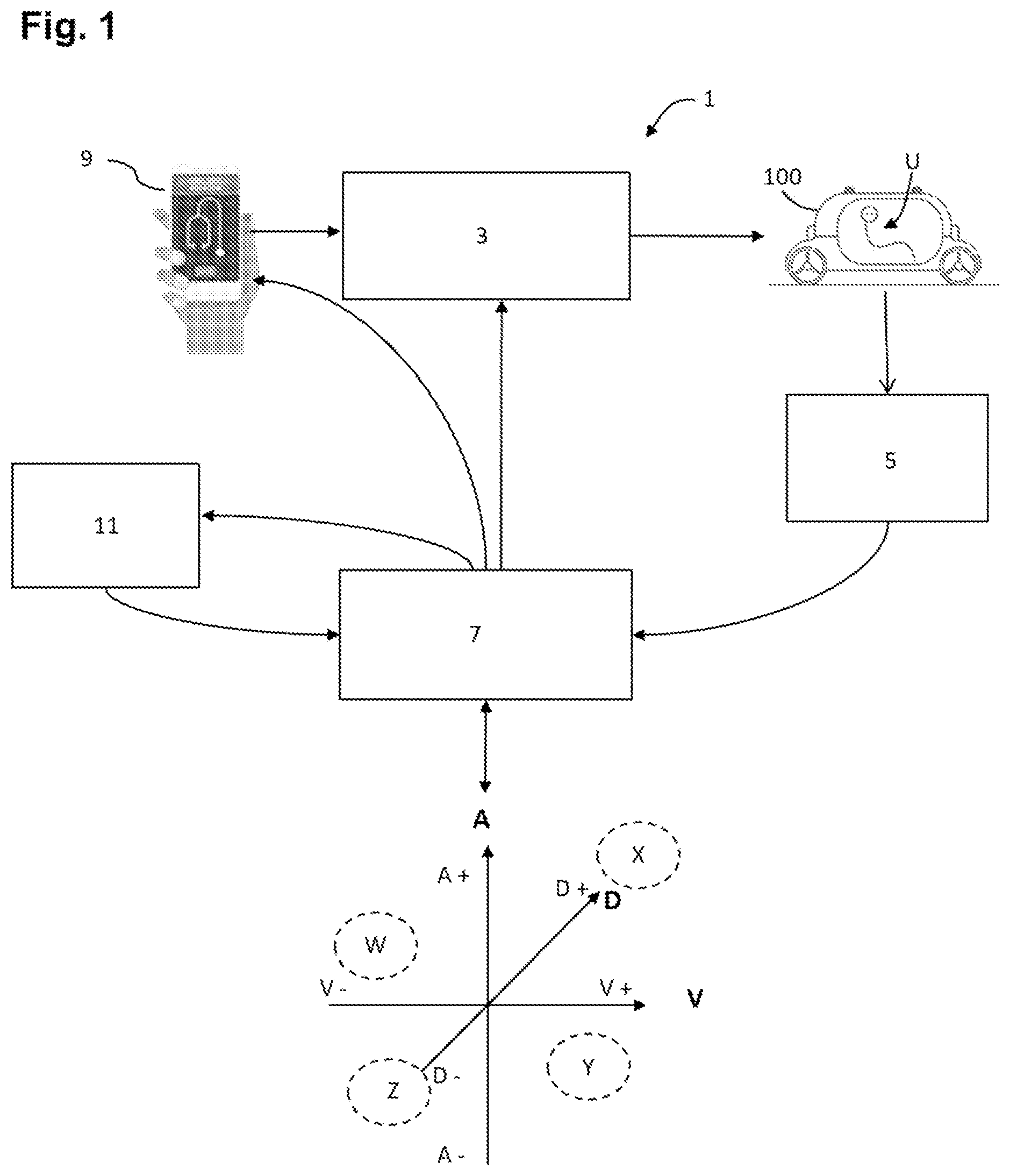Patent US12396668 — Interactive system and associated interaction method — Figure 1