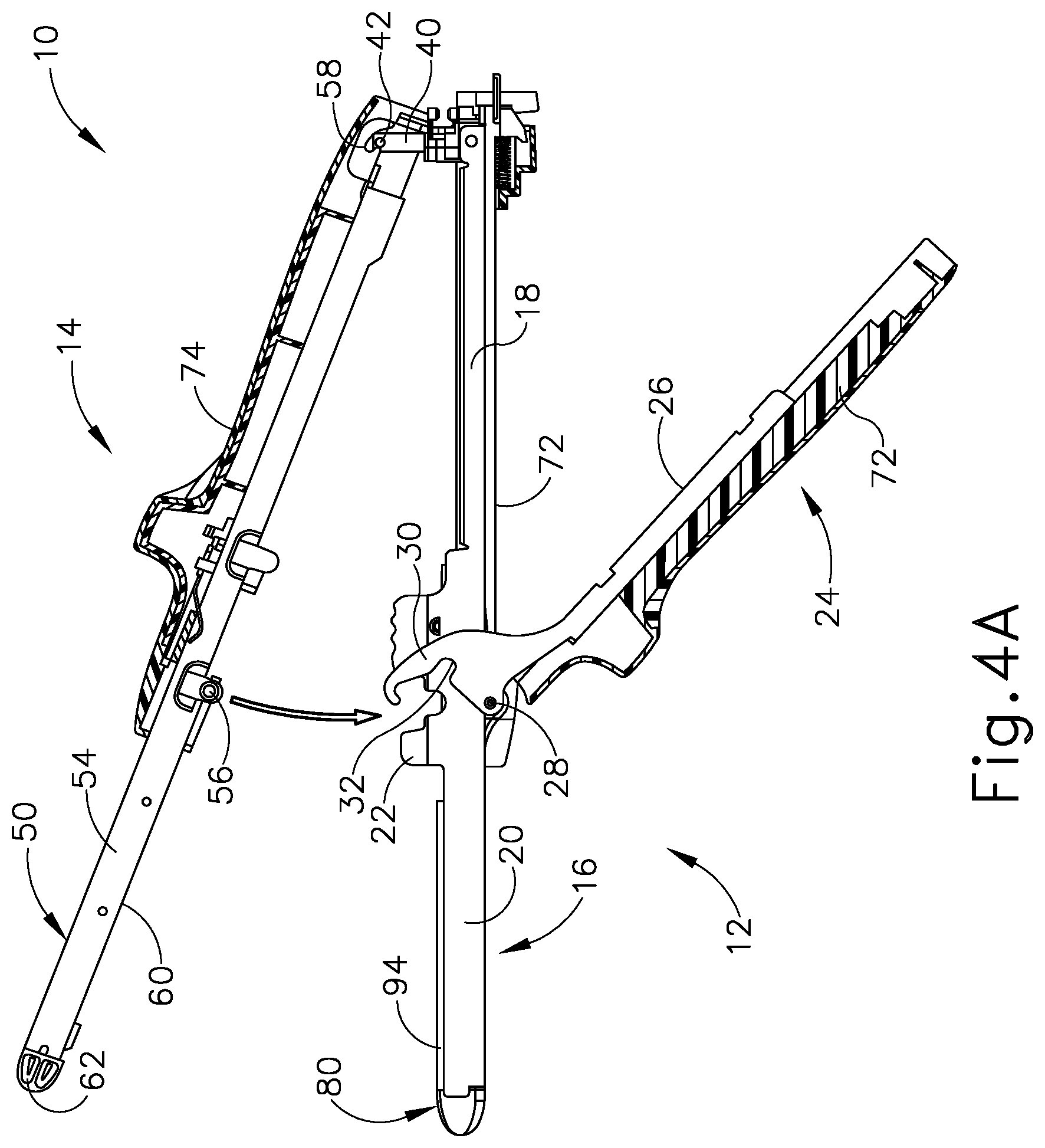 Patent US12396726 Figure 4 – Clamping assembly for linear surgical stapler
