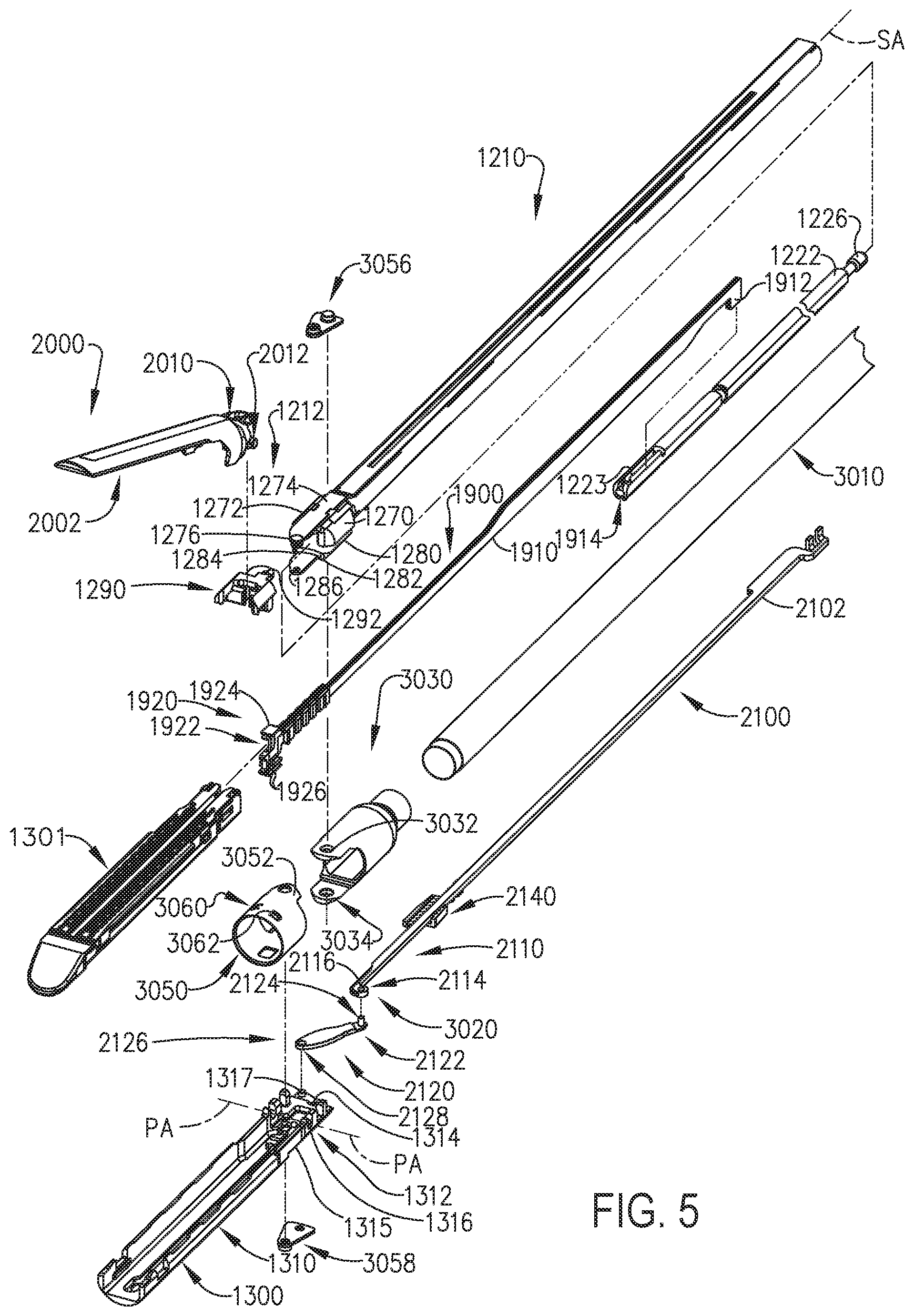 Patent US12396727 Figure 5 – Adaptation of independent firing and closure powered stapling systems