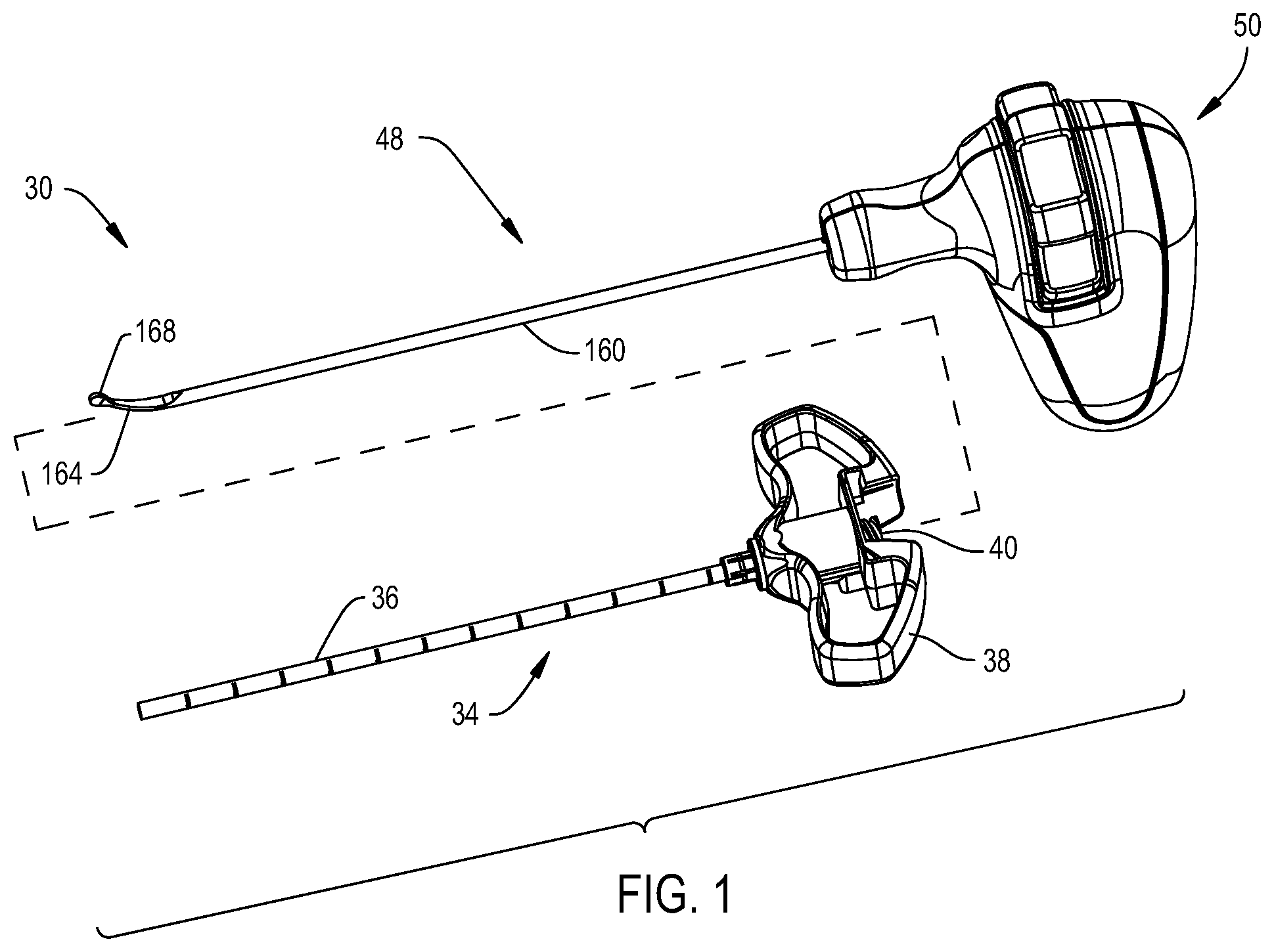 Patent US12396738 — Device including steering cables for creating a cavity or a channel in bone — Figure 1