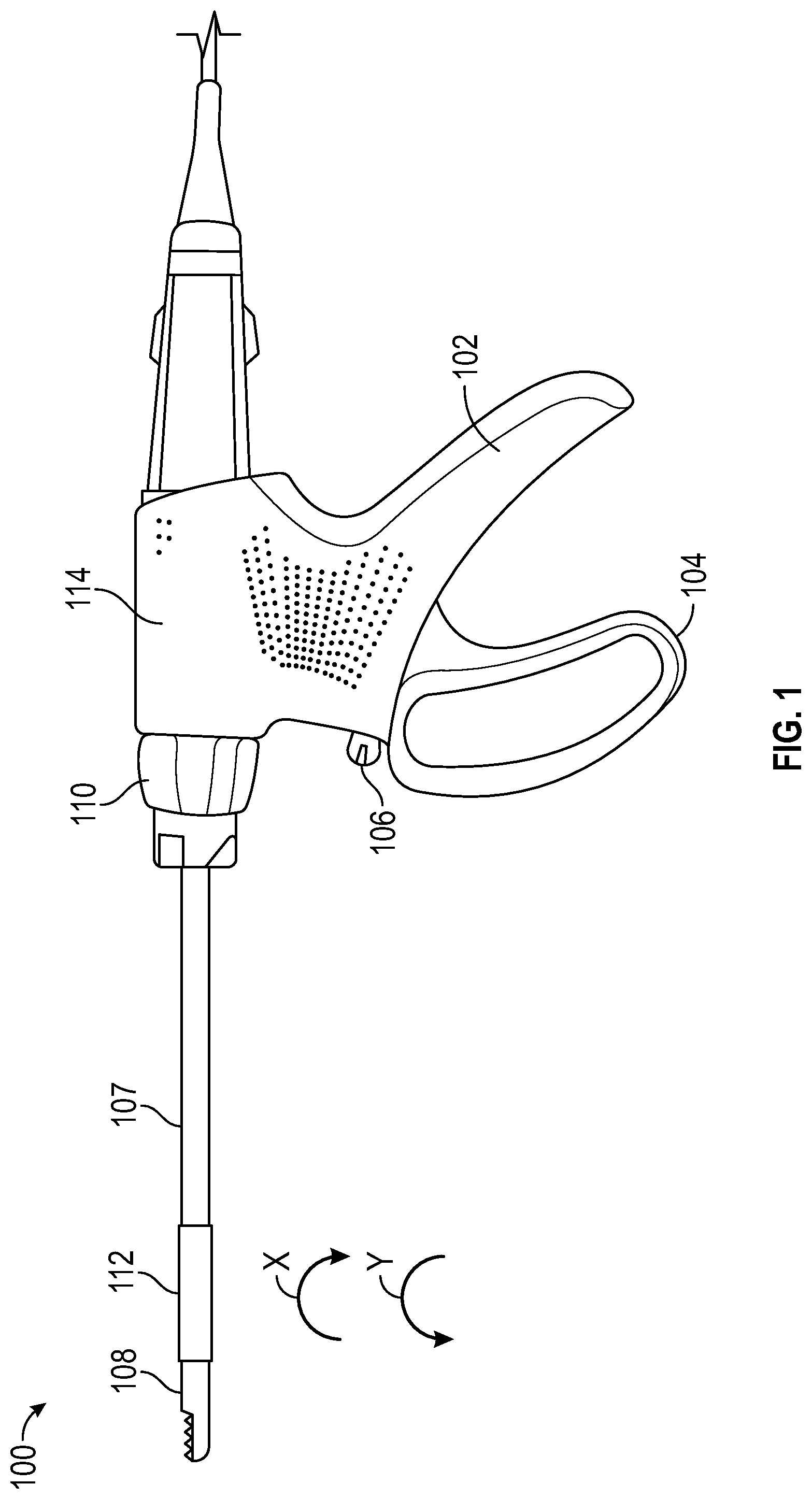 Patent US12396747 — Articulating debrider blade tip and handpiece control — Figure 1