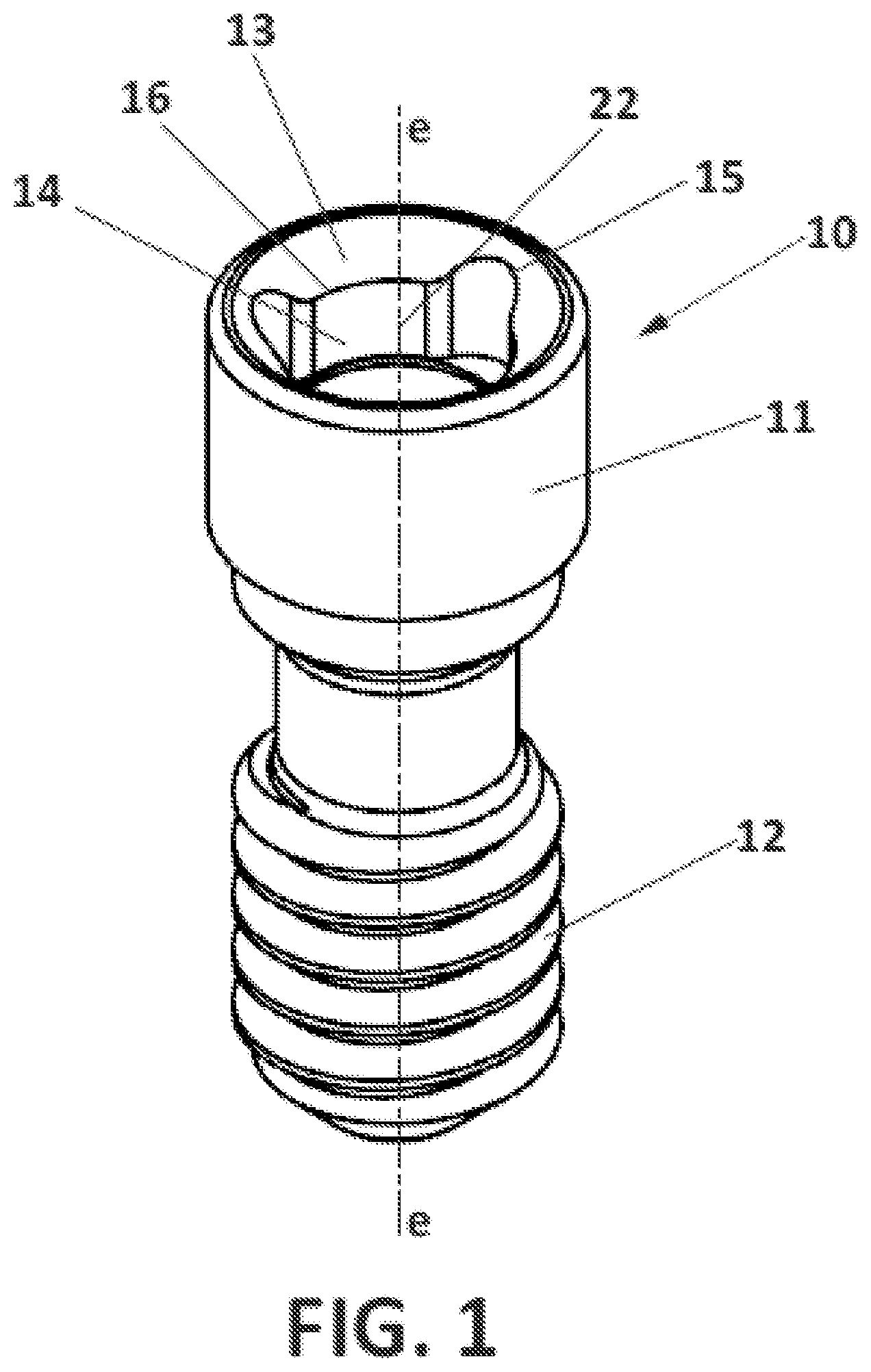 Patent US12396827 — Prosthetic dental screw implant, tightening tool and coupling system between the two — Figure 1