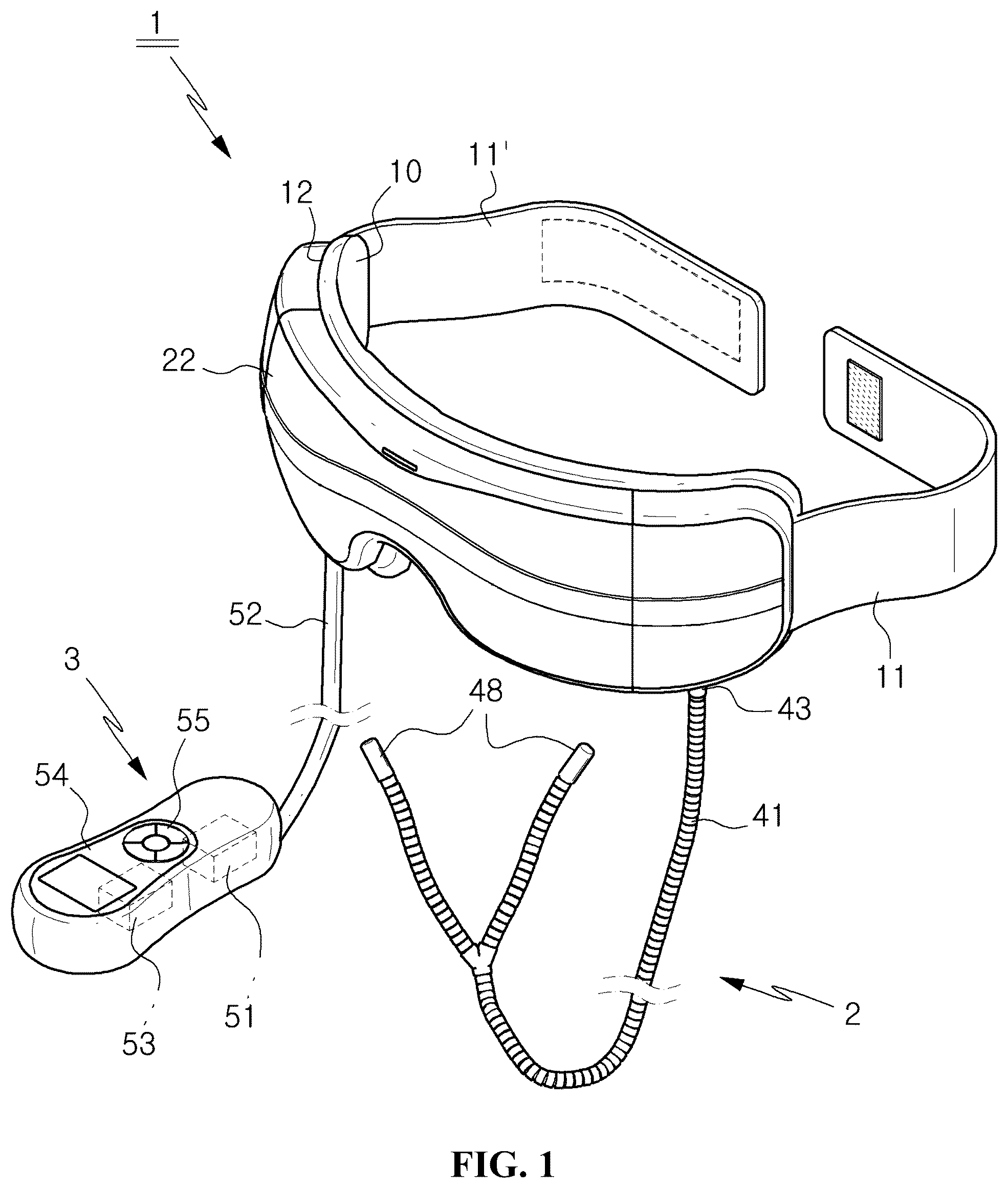 Patent US12396915 — Complex massage machine for eyes and nose — Figure 1