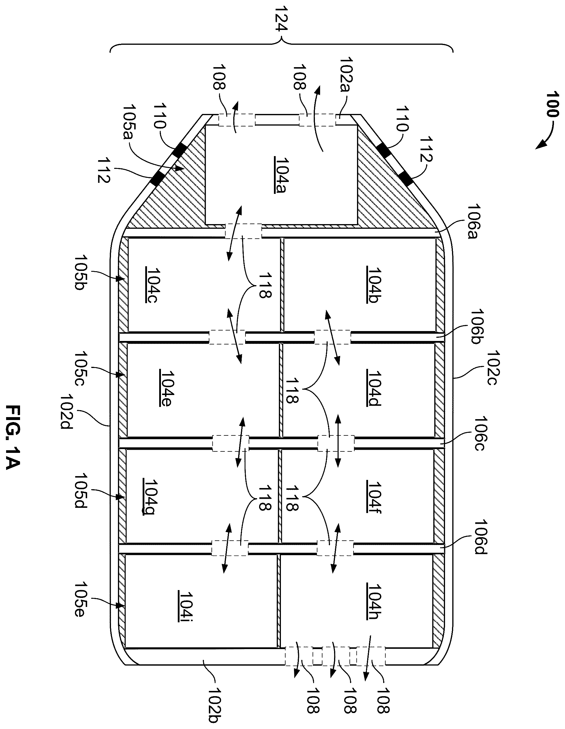 Patent US12401086 — Optimized battery assembly venting — Figure 1