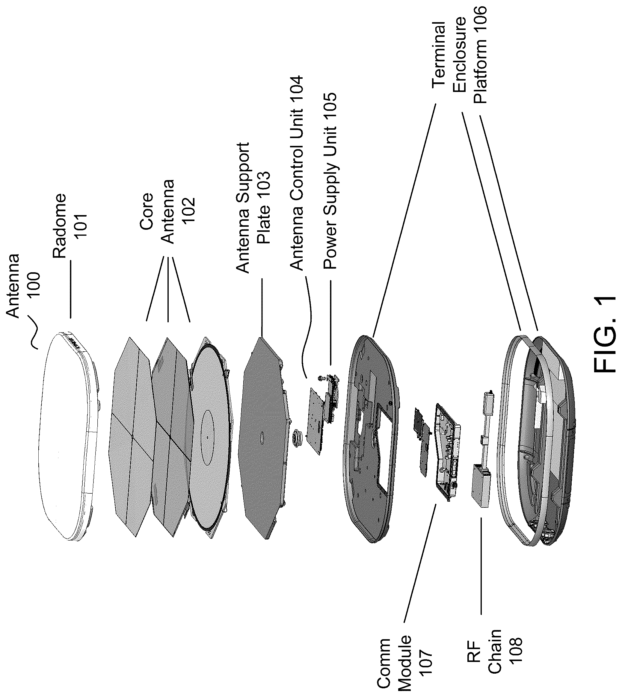 Patent US12401130 — Antenna aperture having antenna elements with static capacitors — Figure 1