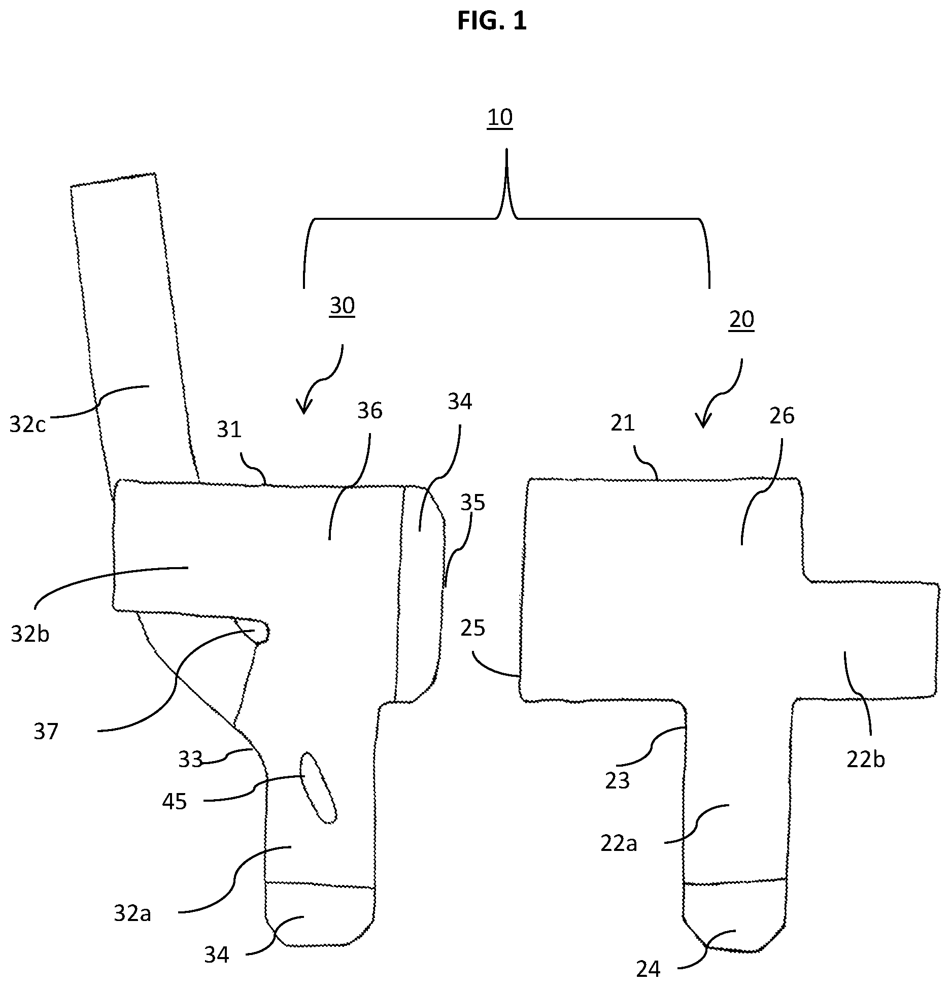 Patent US12403027 — Compression garment — Figure 1