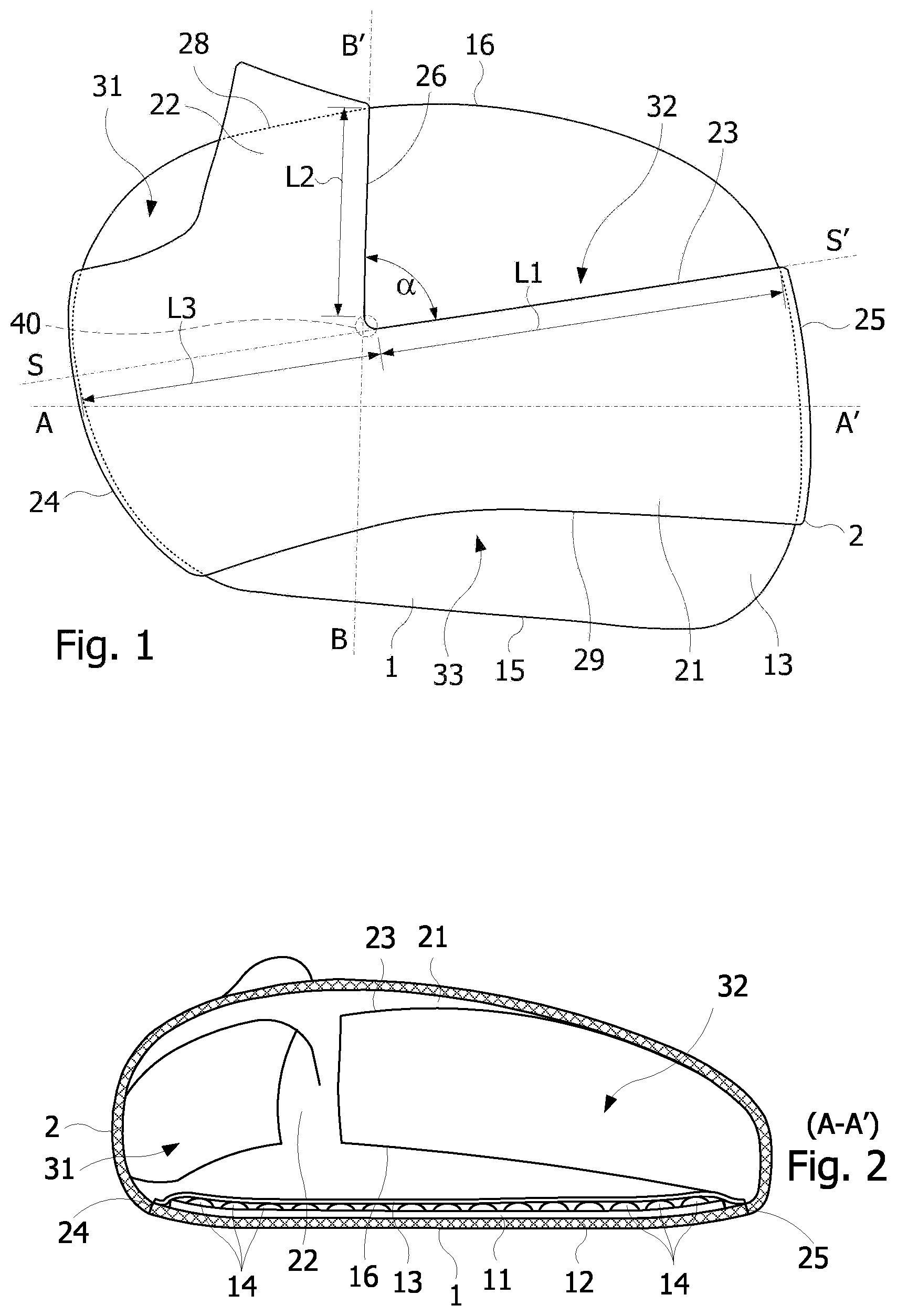 Patent US12403030 Figure 1 – Device for protecting the plantar padding