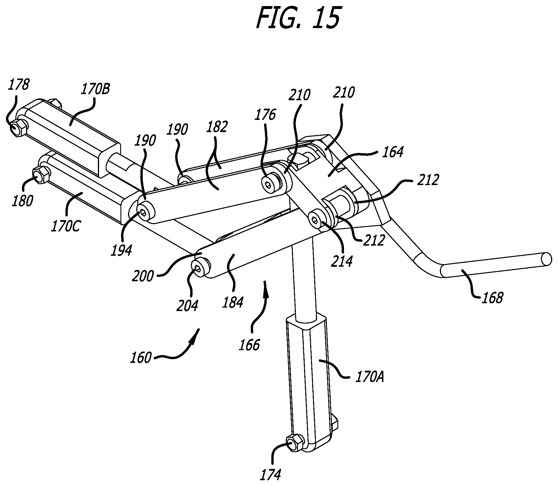 Patent US12403058 Figure 16 – Reconfigurable upper leg support for a surgical frame
