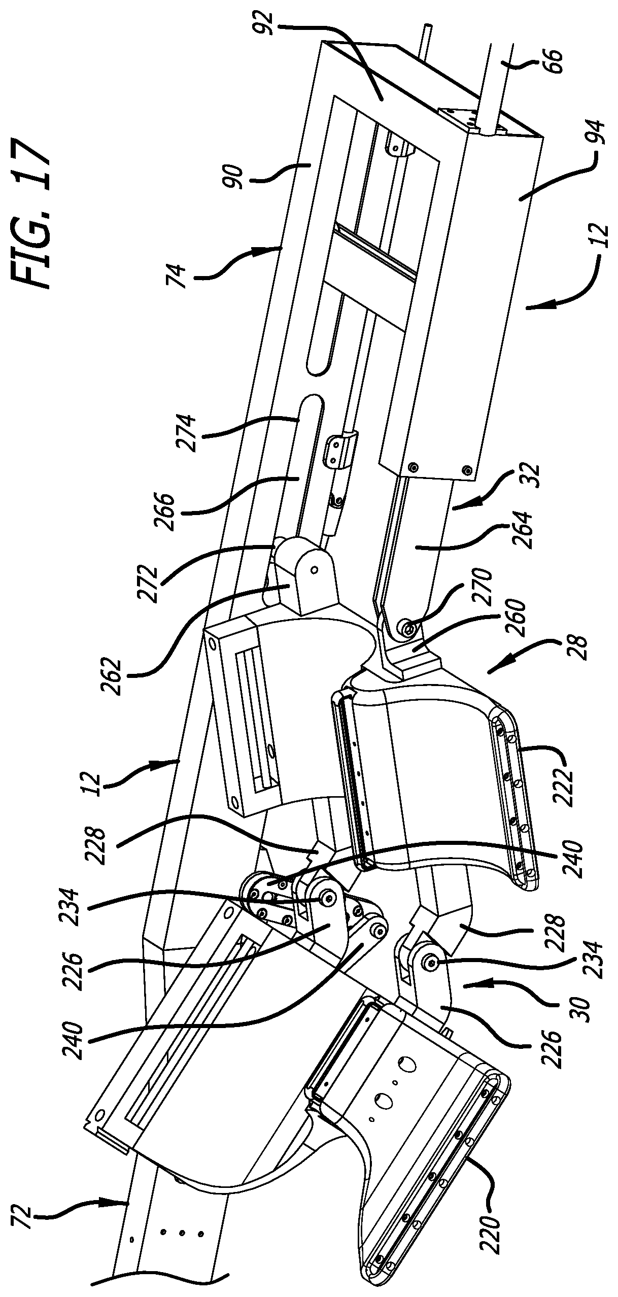Patent US12403058 Figure 18 – Reconfigurable upper leg support for a surgical frame