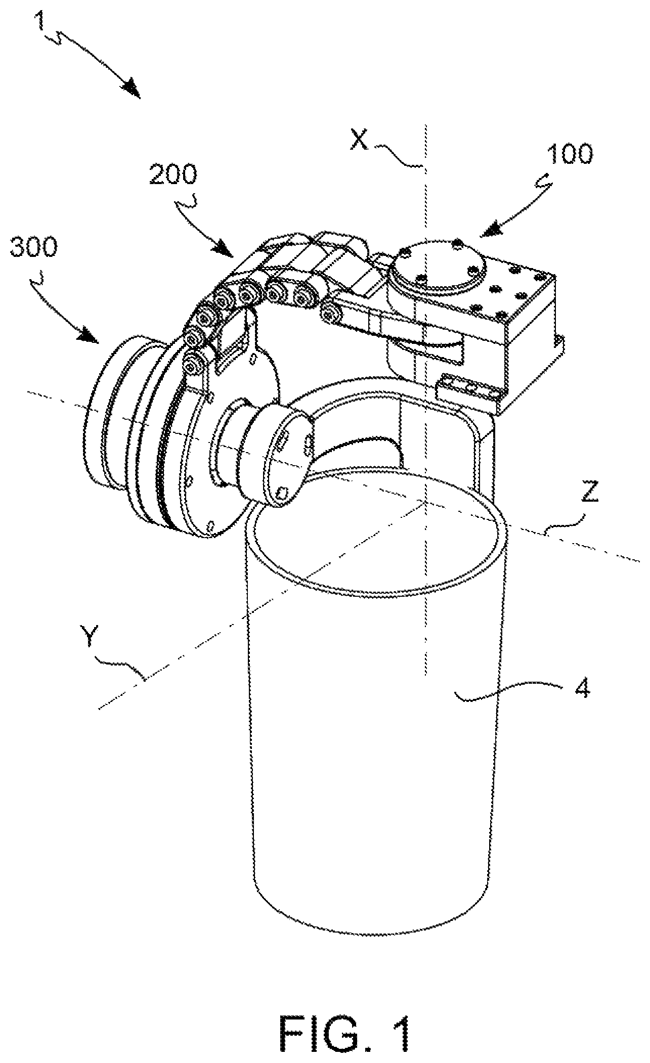 Patent US12403060 — Apparatus capable of actuating a distal joint and transferring the constraining reactions in an underactuated shoulder exoskeleton — Figure 1