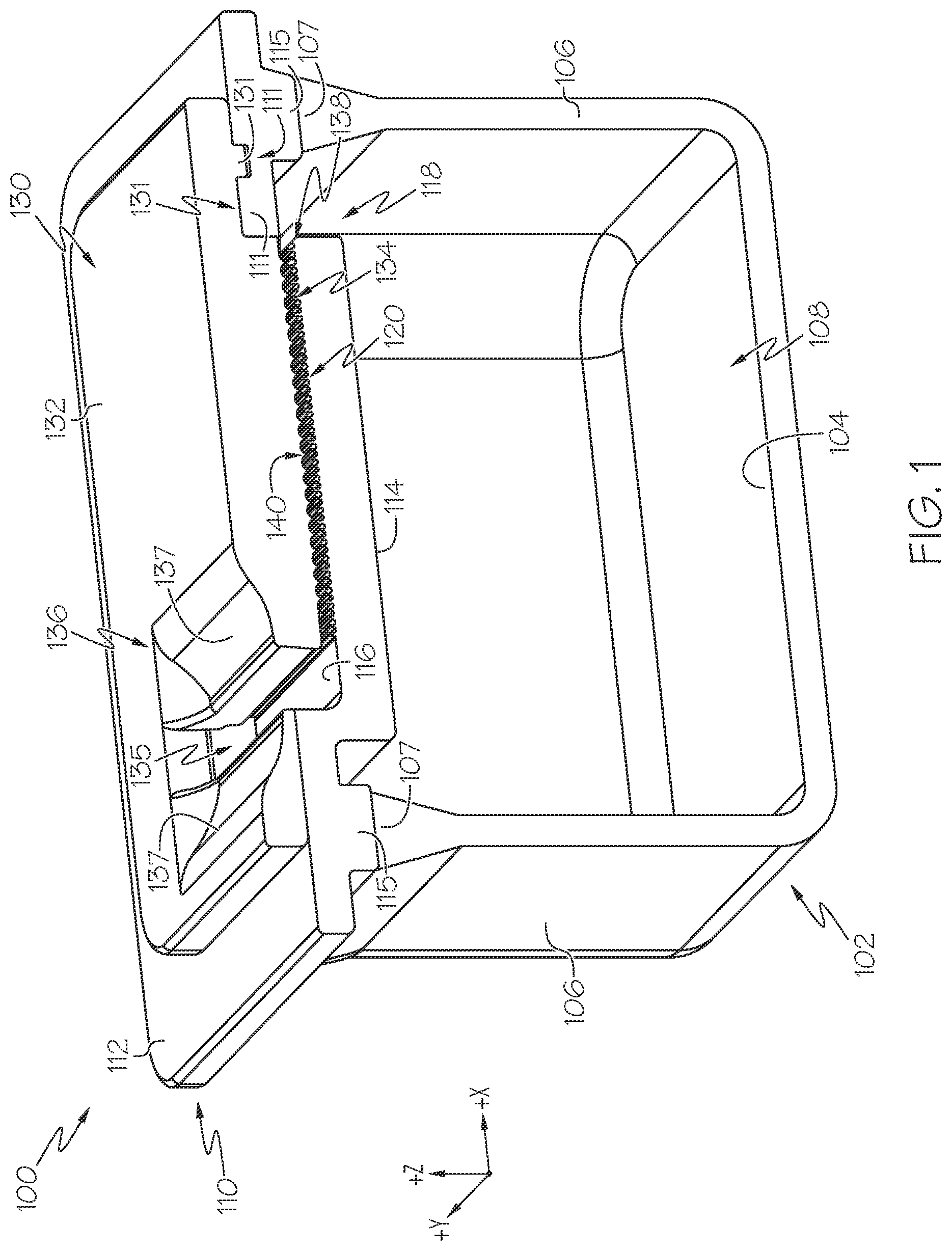 Patent US12403212 — Reusable tortuous path filters for sterilization containers — Figure 1