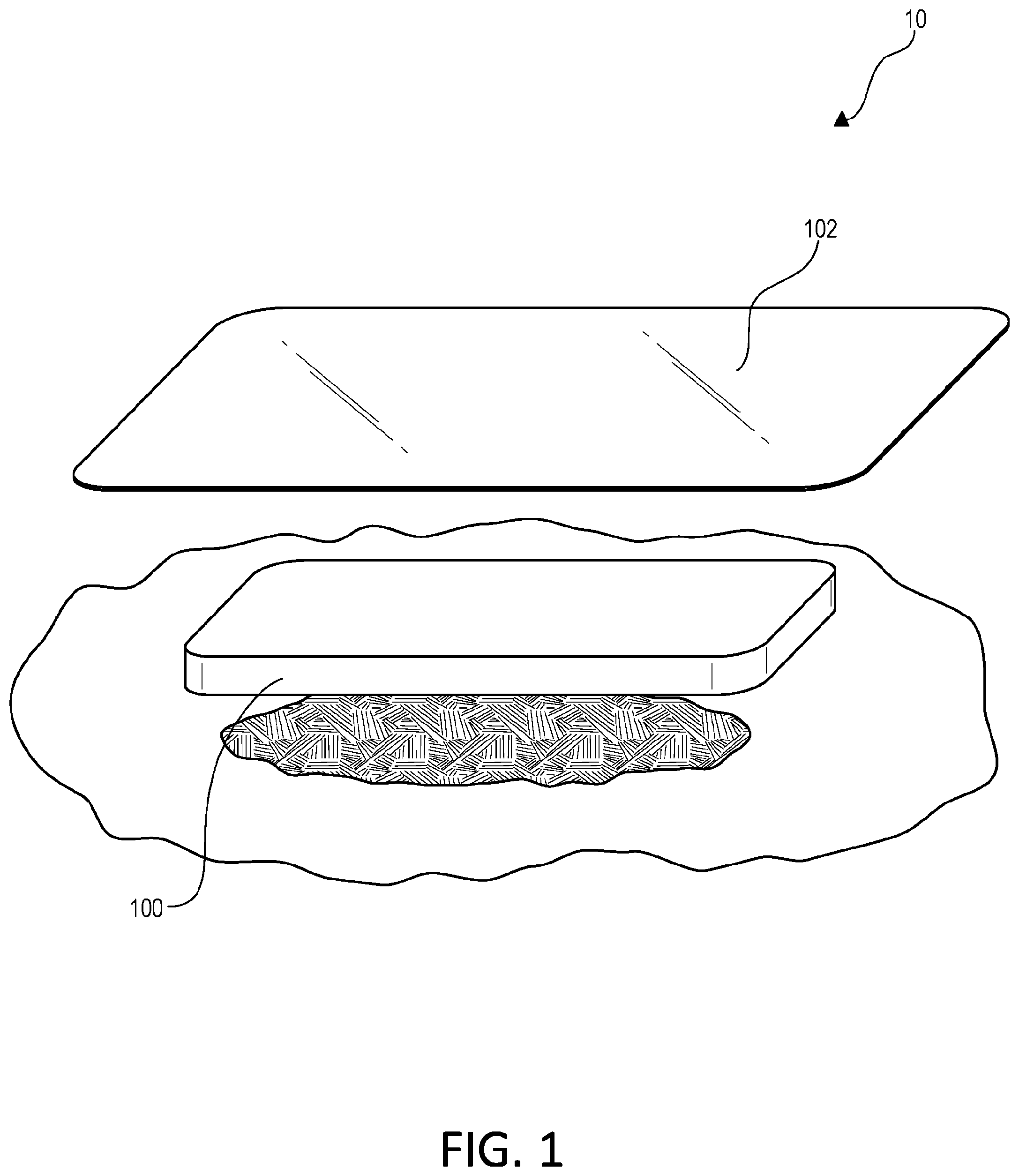 Patent US12403213 — Wound dressing with selective and dynamic transparency — Figure 1