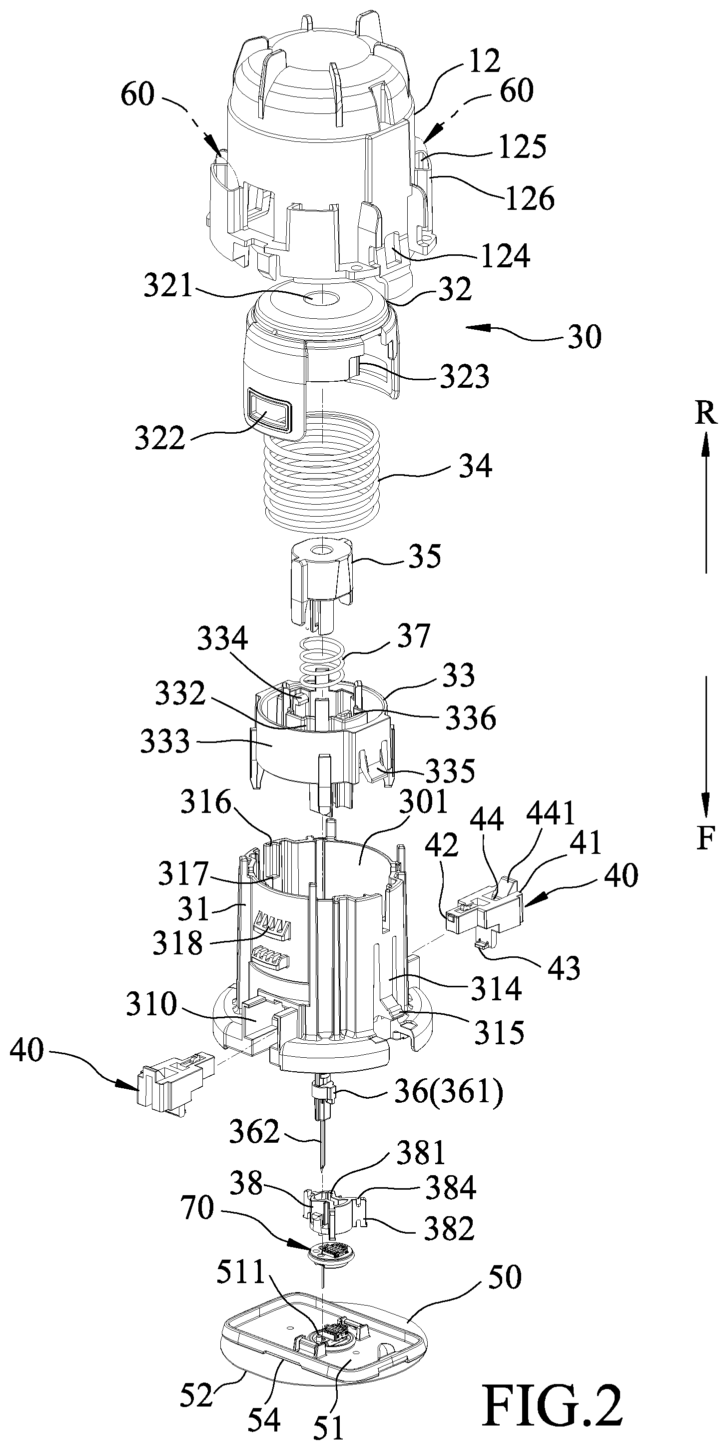 Patent US12403260 Figure 2 – Insertion device for a biosensor and insertion method thereof