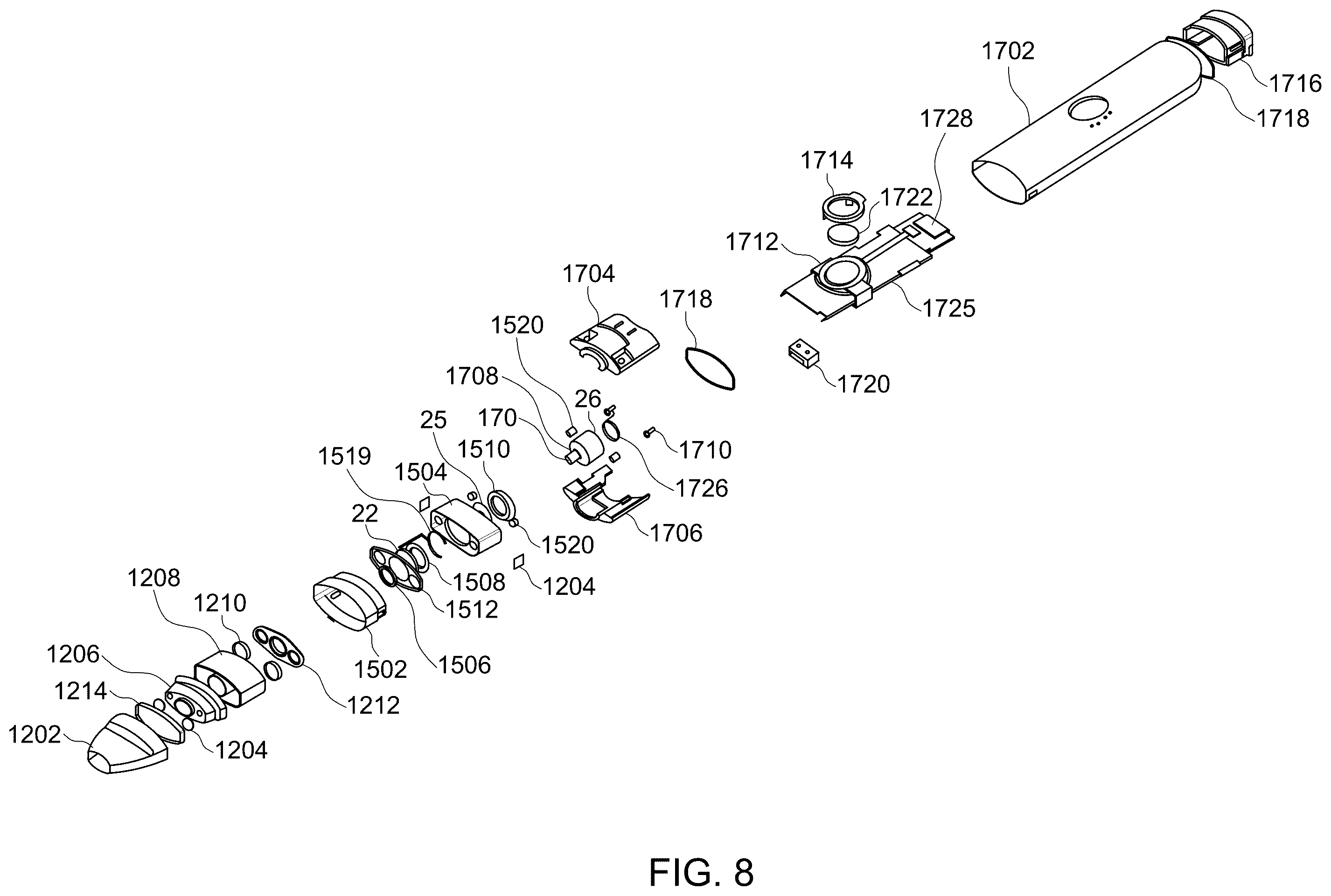 Patent US12403269 Figure 8 – Droplet delivery device with push ejection