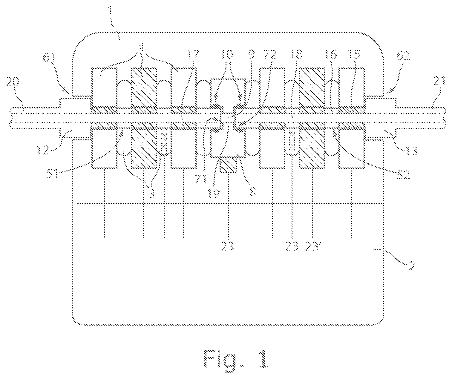 Patent US12403320 — Head part of an implantable device, method for producing the head part as well as a plug assembly which can be fitted into the head part — Figure 1