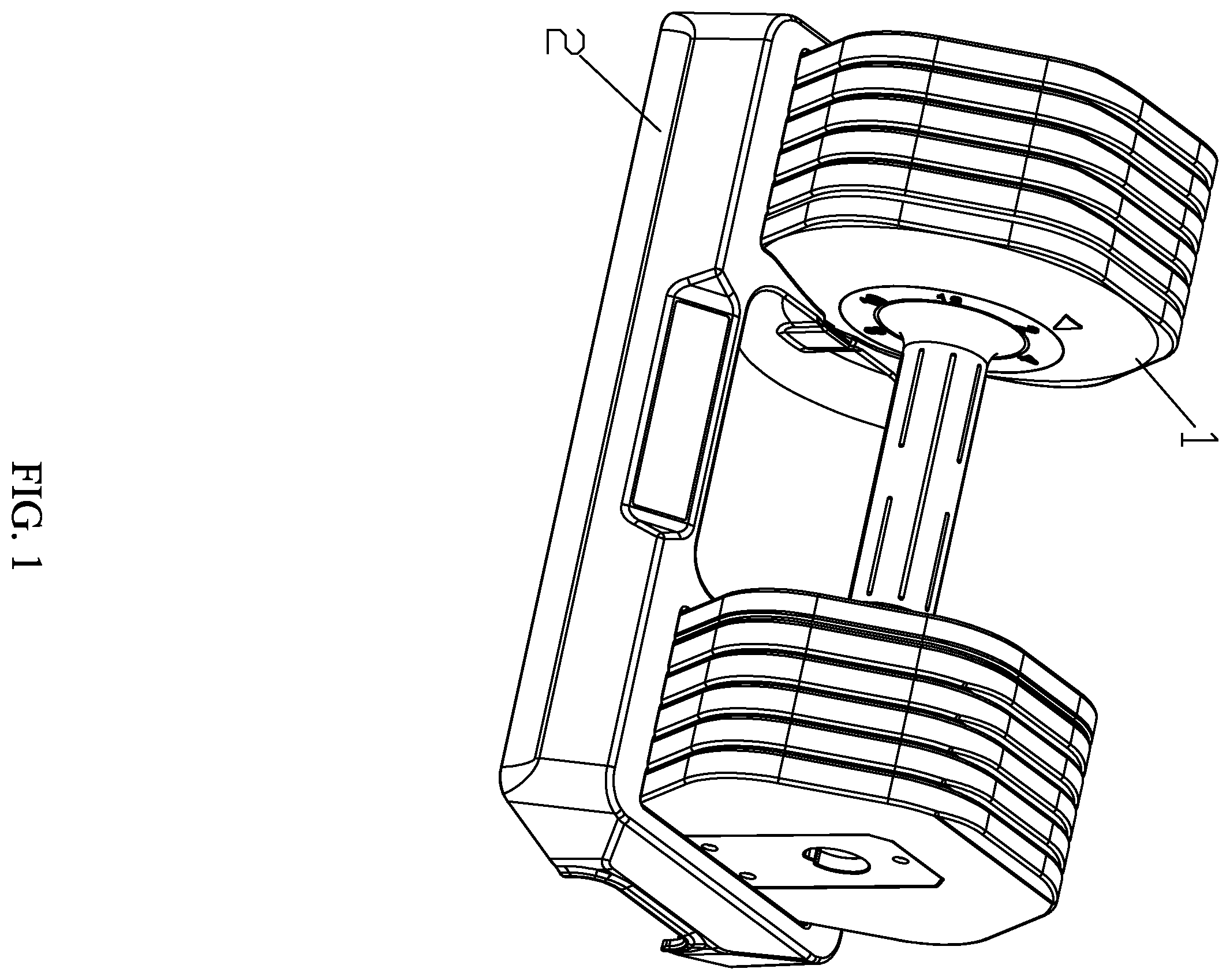 Patent US12403349 — Adjustable dumbbell — Figure 1