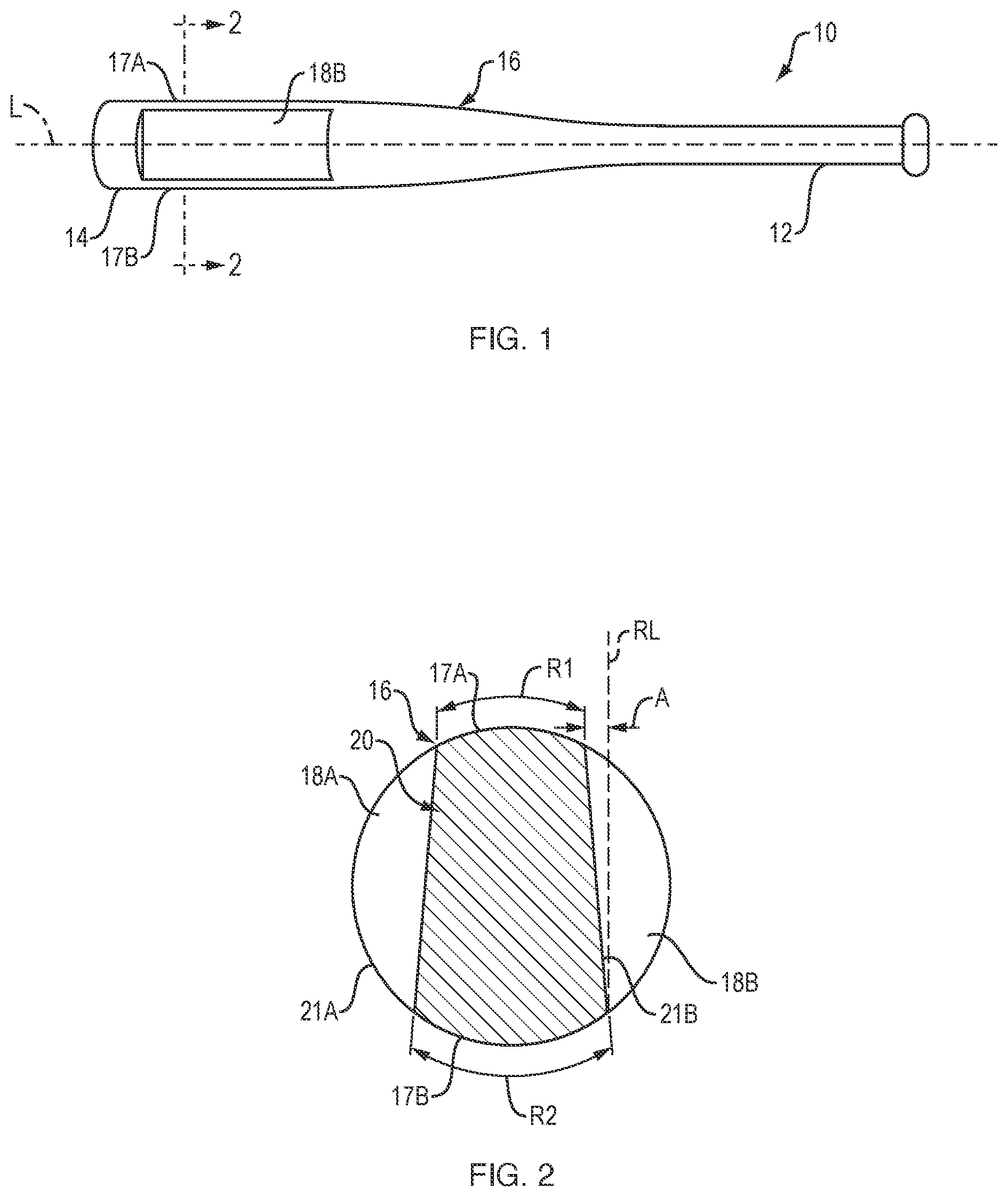 Patent US12403367 Figure 1 – Training bat