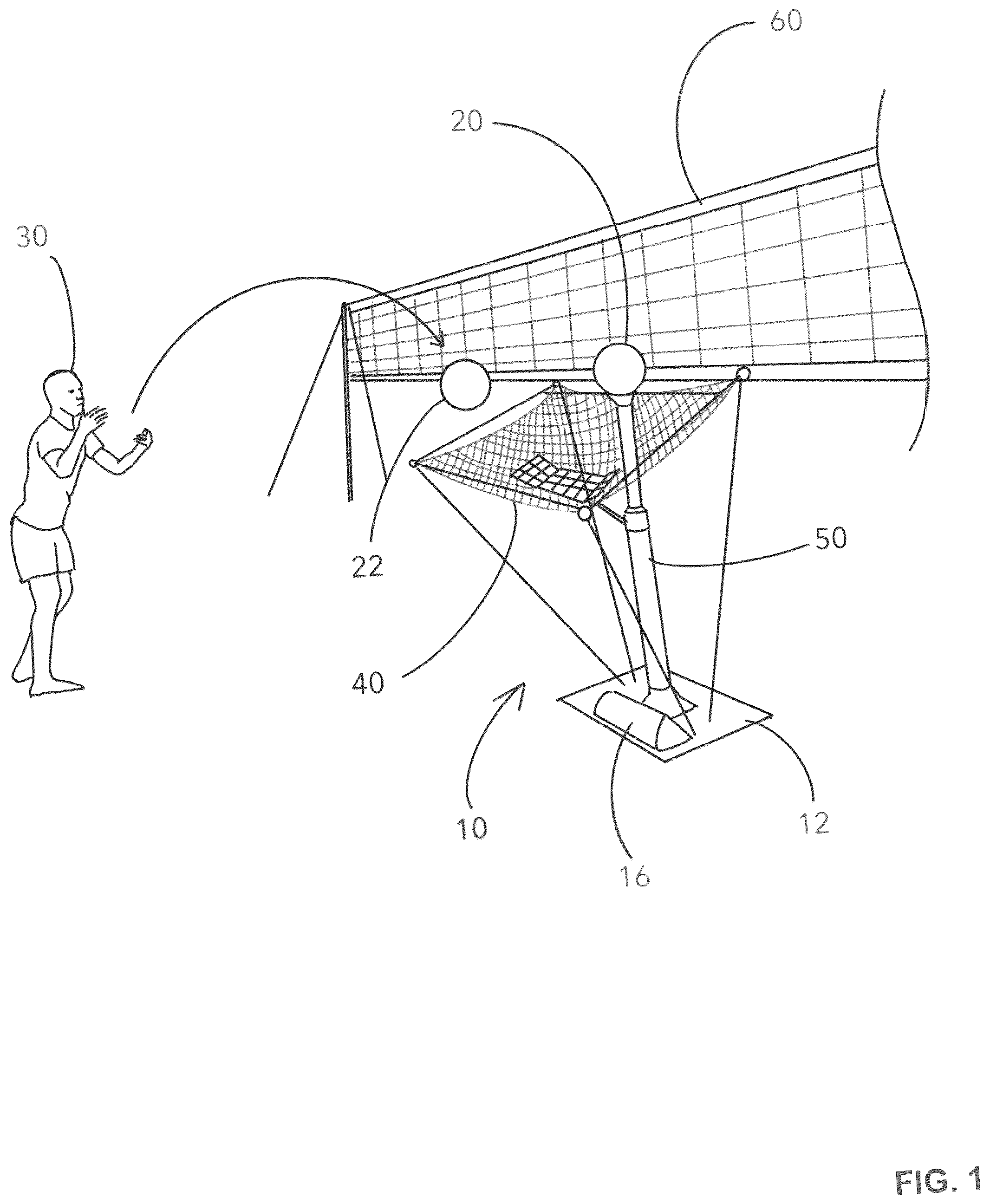 Patent US12403369 — Interactive volleyball launcher system — Figure 1