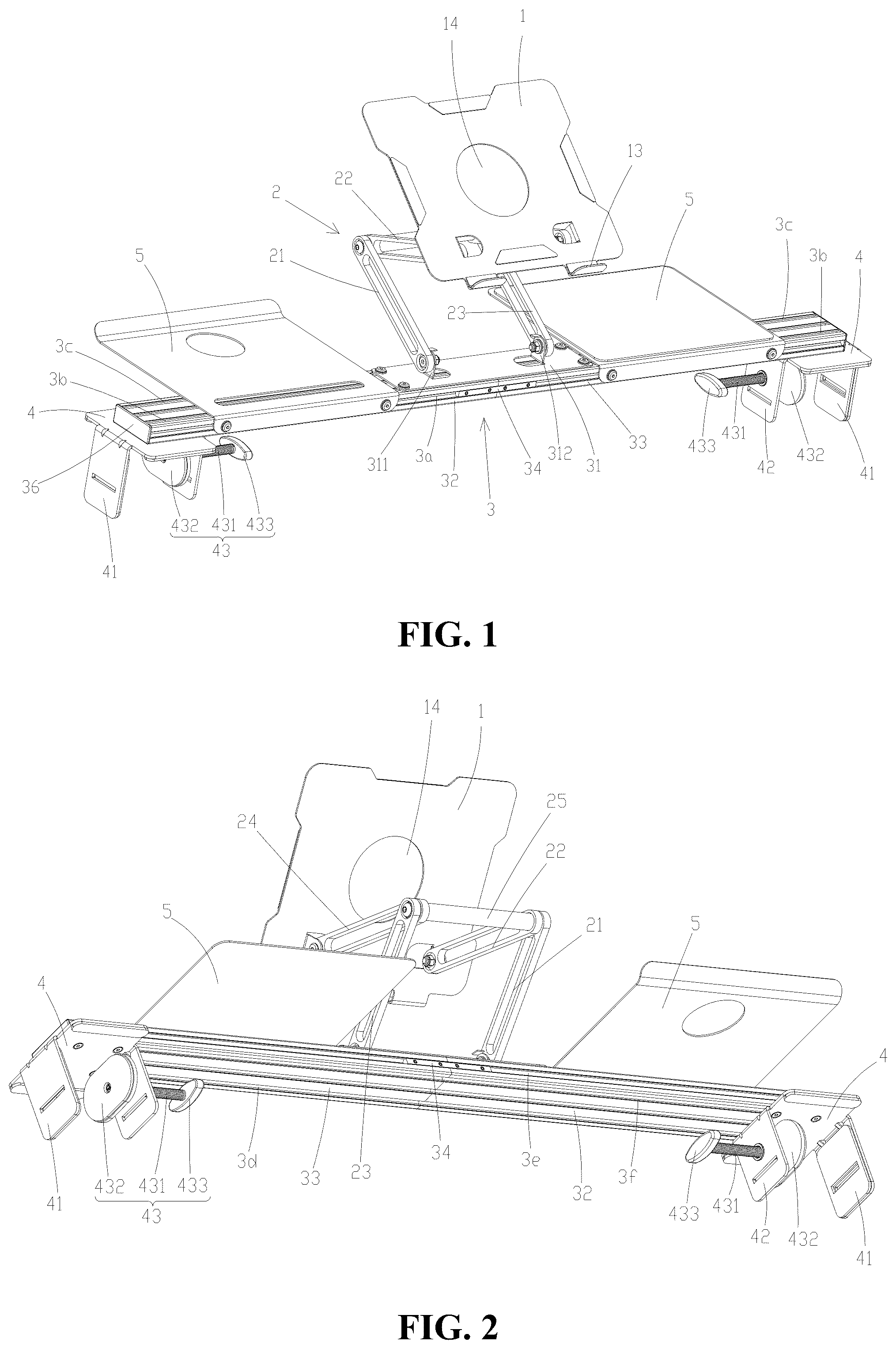 Patent US12403378 — Laptop stand adapted for treadmill — Figure 1