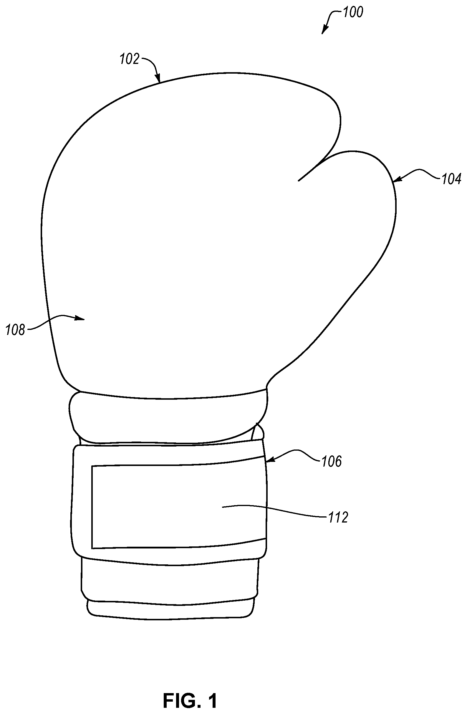Patent US12403383 — Boxing glove with shock-absorbing lattice — Figure 1
