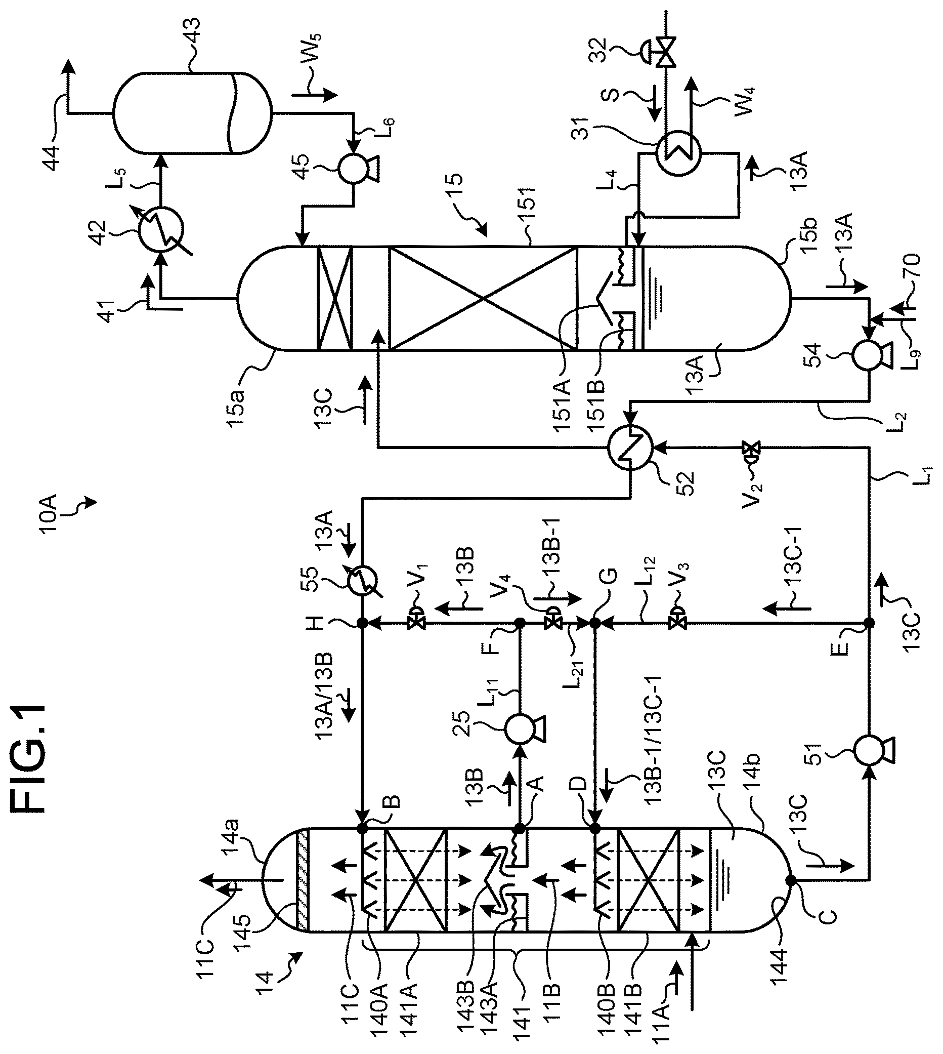 Patent US12403422 — CO 2 recovery unit and CO 2 recovery method — Figure 1