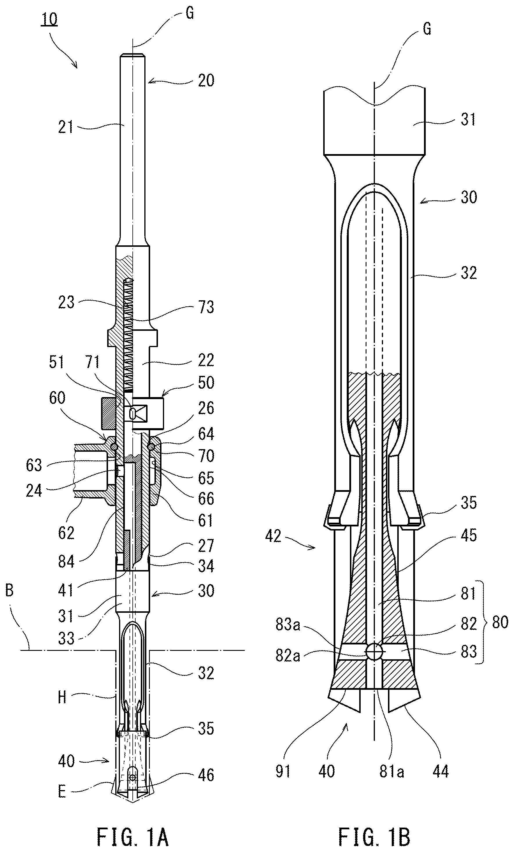 Patent US12403536 — Diameter-enlarged hole portion forming device — Figure 1