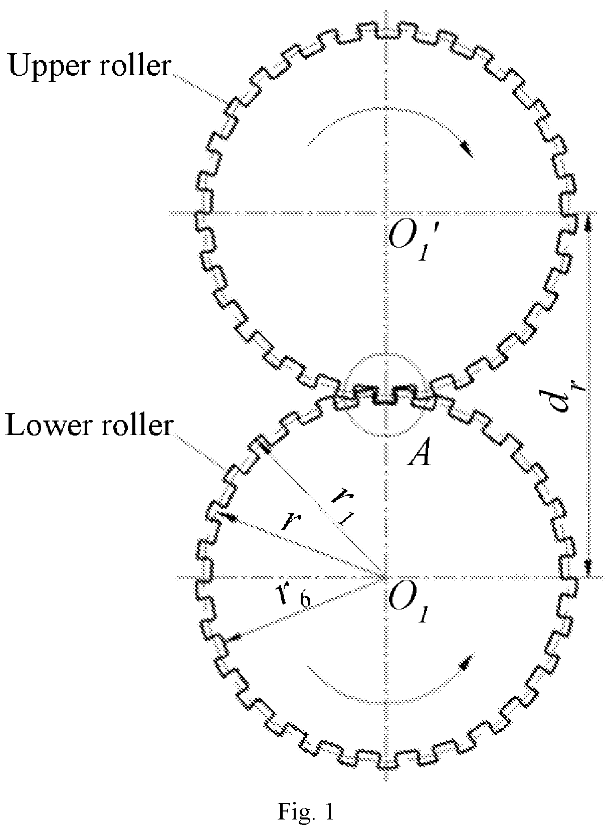 Patent US12403552 Figure 1 – Roller tooth profile of work roll for roll forming of flow channel of metal bipolar plate and parametric design method thereof