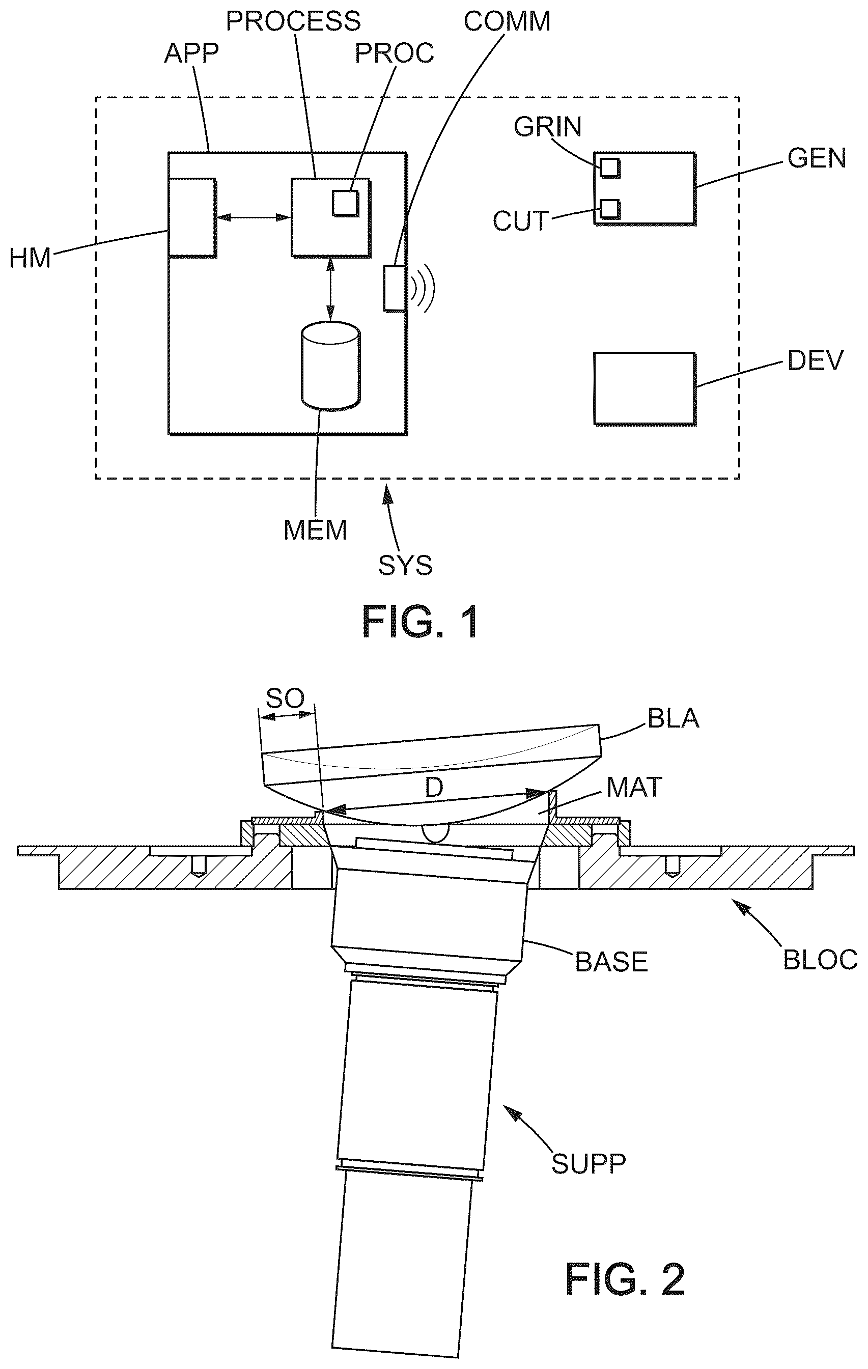 Patent US12403557 — Method of optimizing a support material for an operation of surfacing of a lens blank — Figure 1