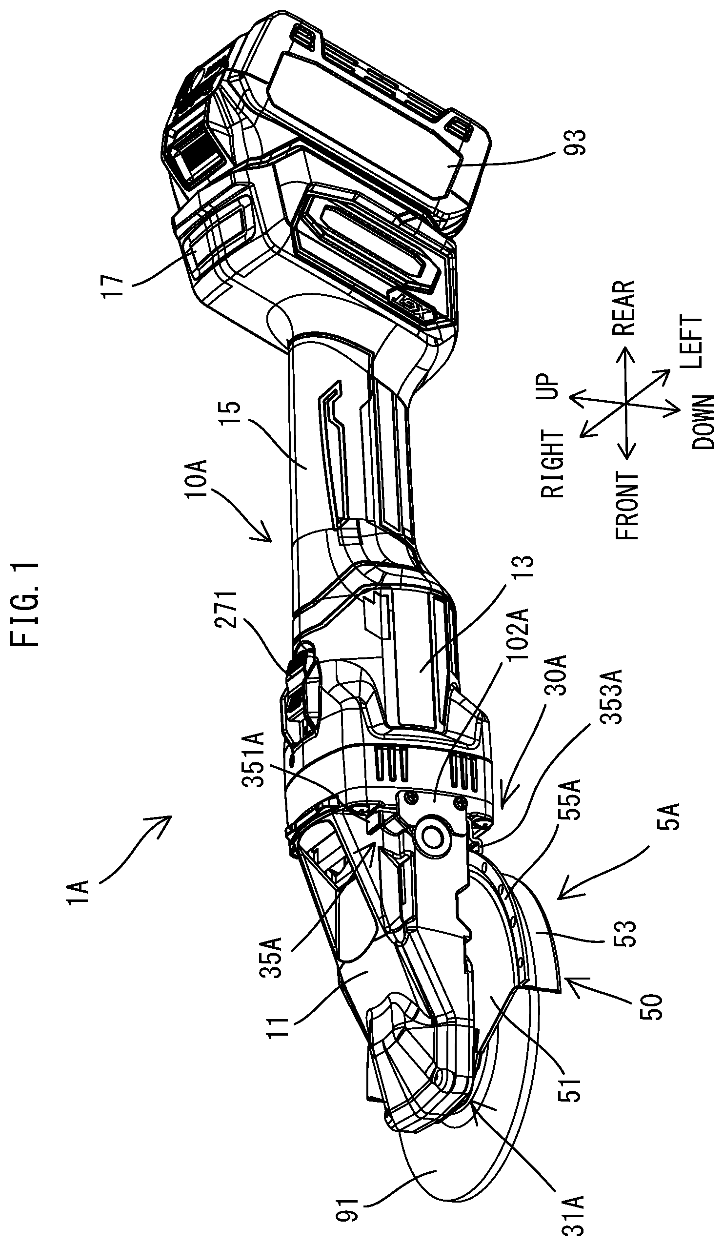 Patent US12403563 Figure 1 – Power tool