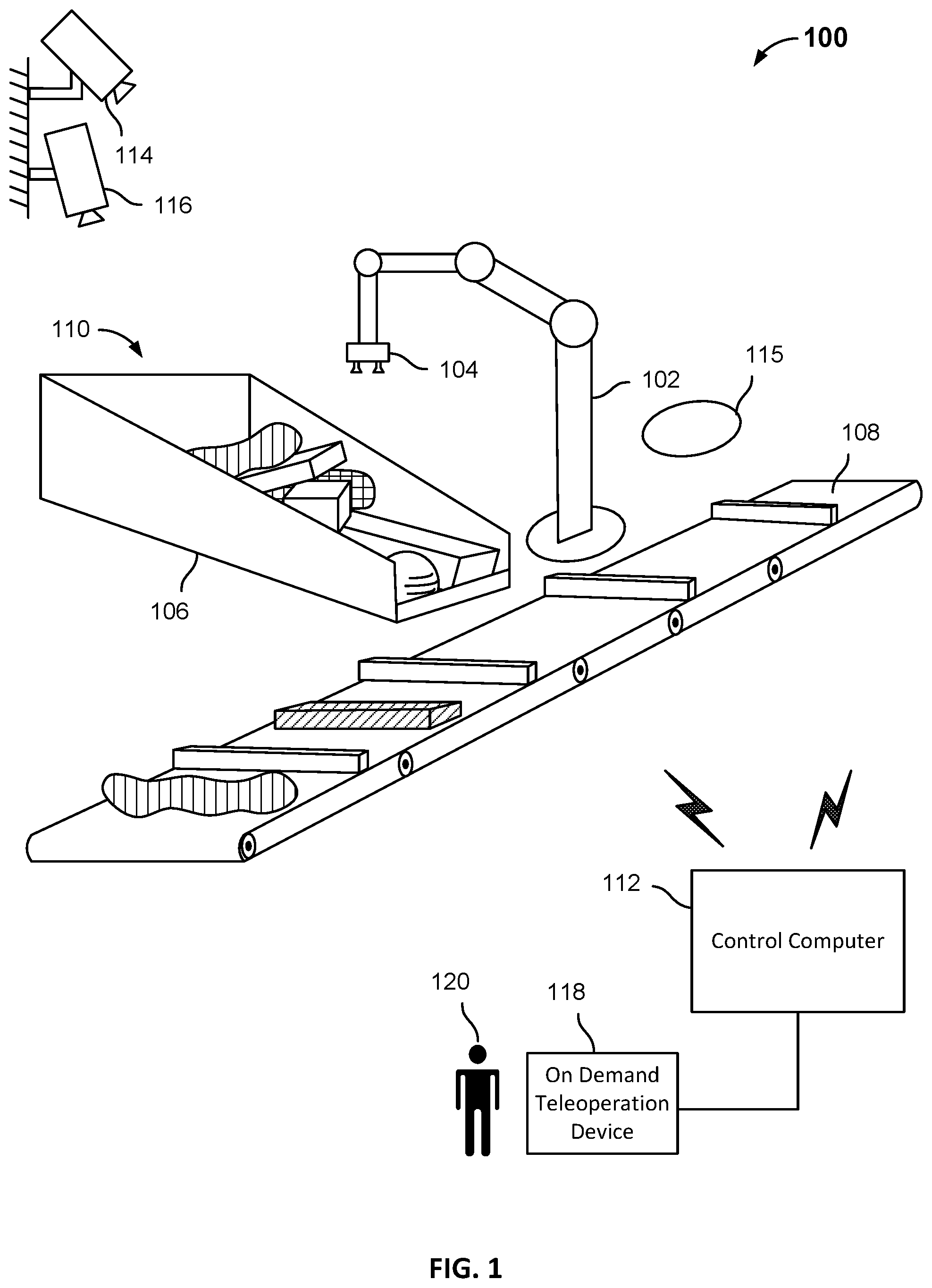Patent US12403616 — Suction-based end effector with mixed cup sizes — Figure 1